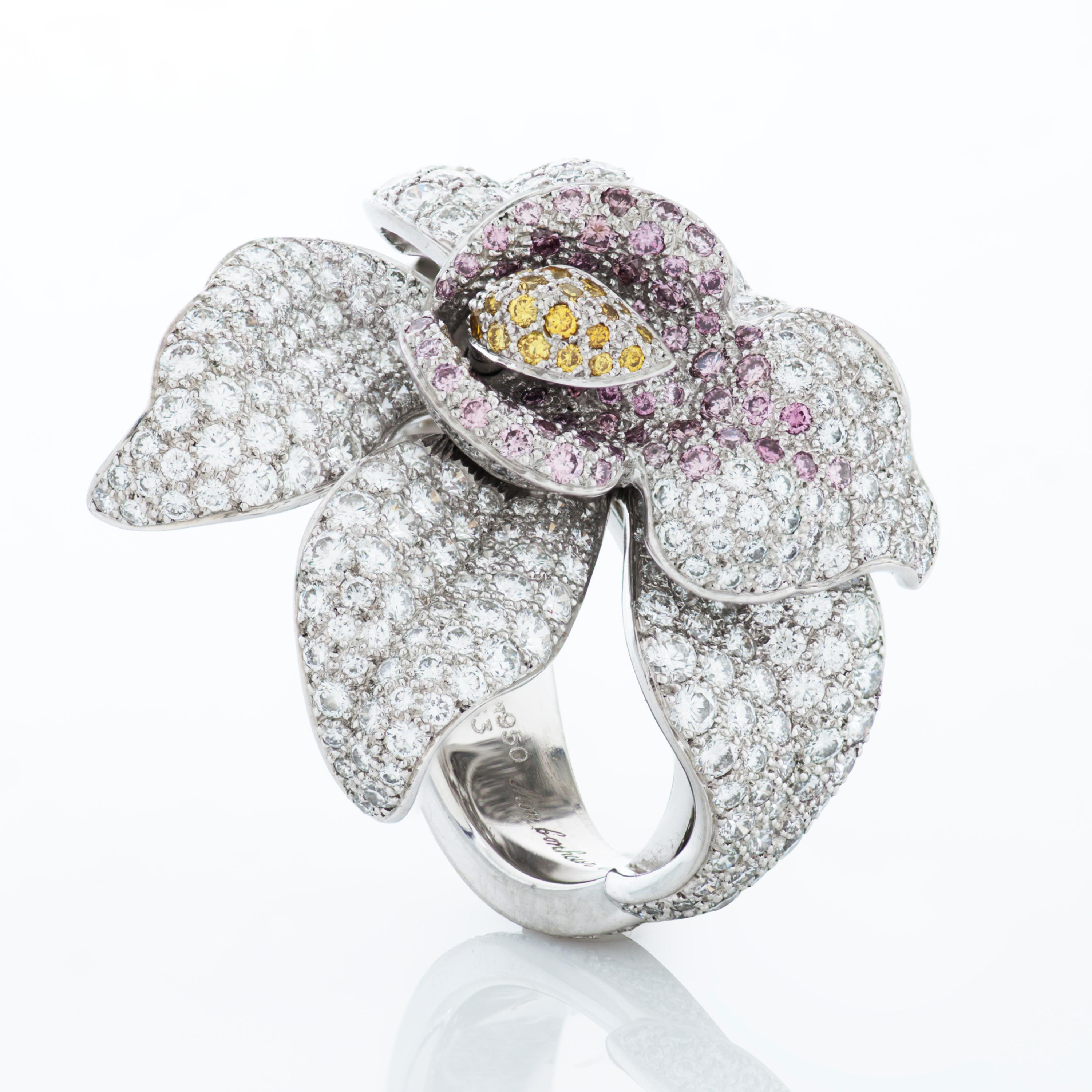 cartier flower diamond ring