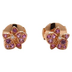 Cartier Caresse d'Orchidées Rose Gold Pink Sapphire and Diamond Earring