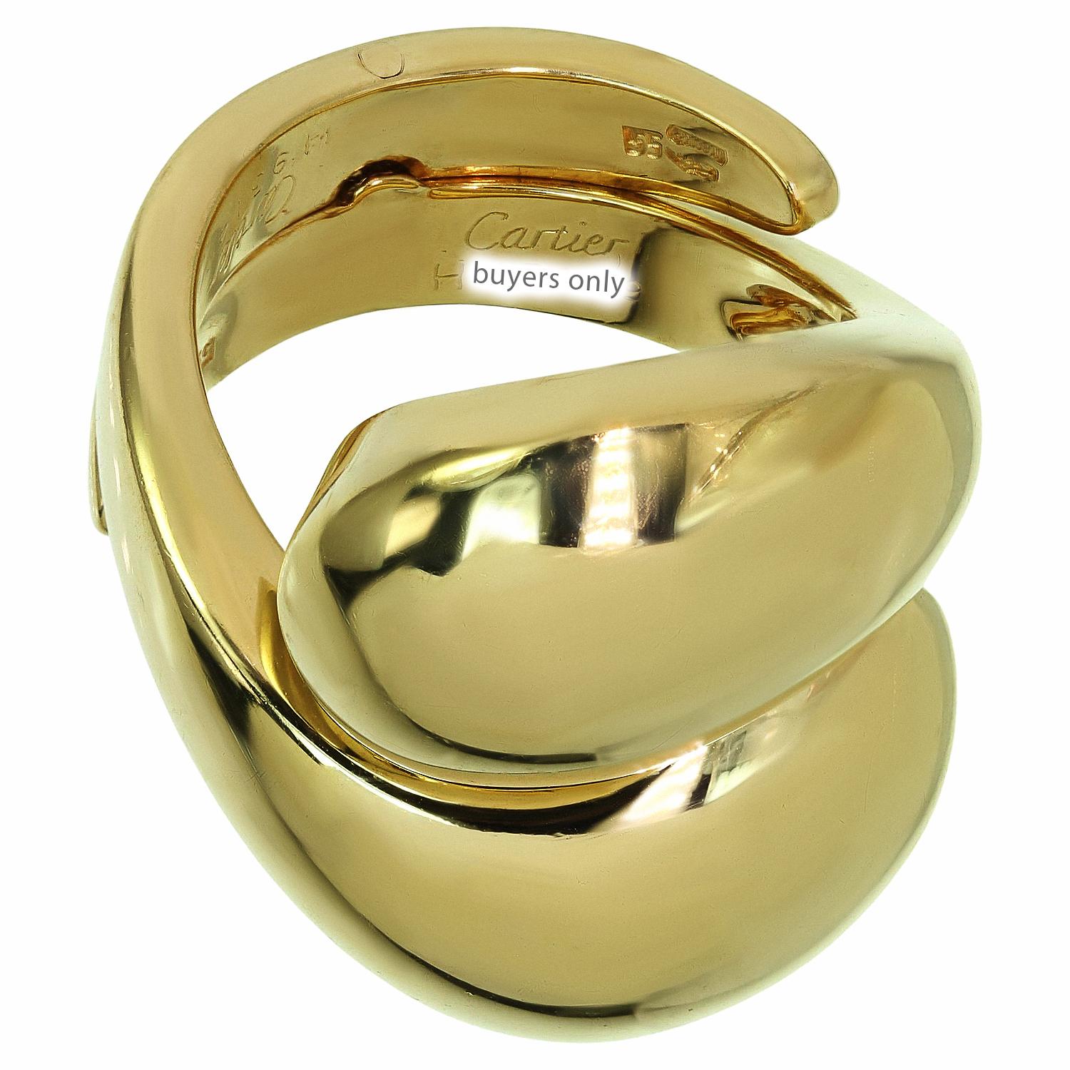 CARTIER Carmelo Ying Yang 18k Yellow Gold Ring Papers In Excellent Condition In New York, NY