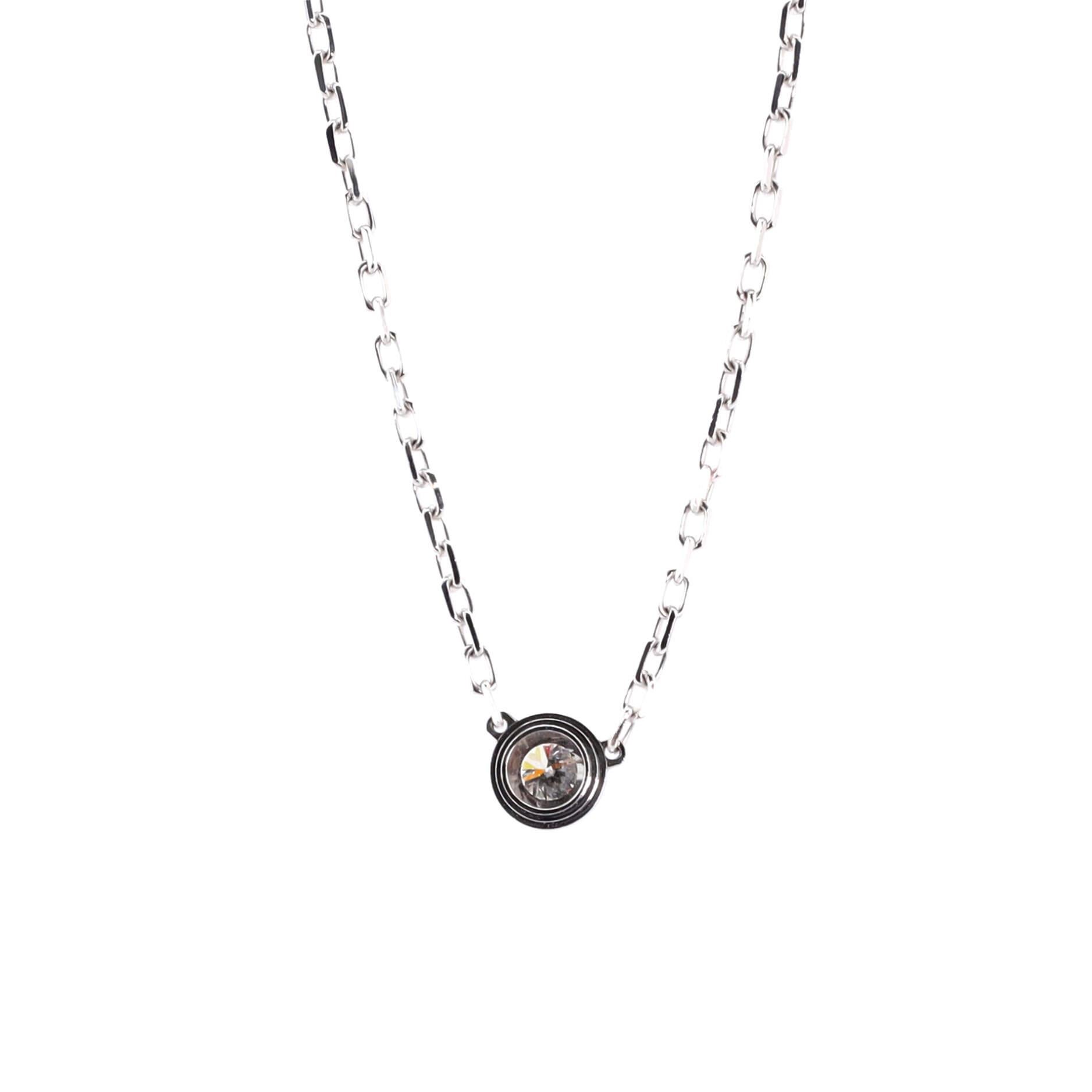 Cartier Cartier D'amour Pendant Necklace 18k White Gold with Diamond Small In Good Condition In New York, NY