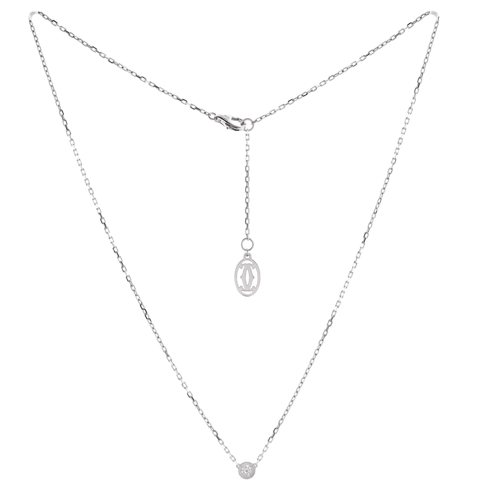 Cartier Cartier D'amour Pendant Necklace 18k White Gold with Diamond Small In Good Condition In New York, NY