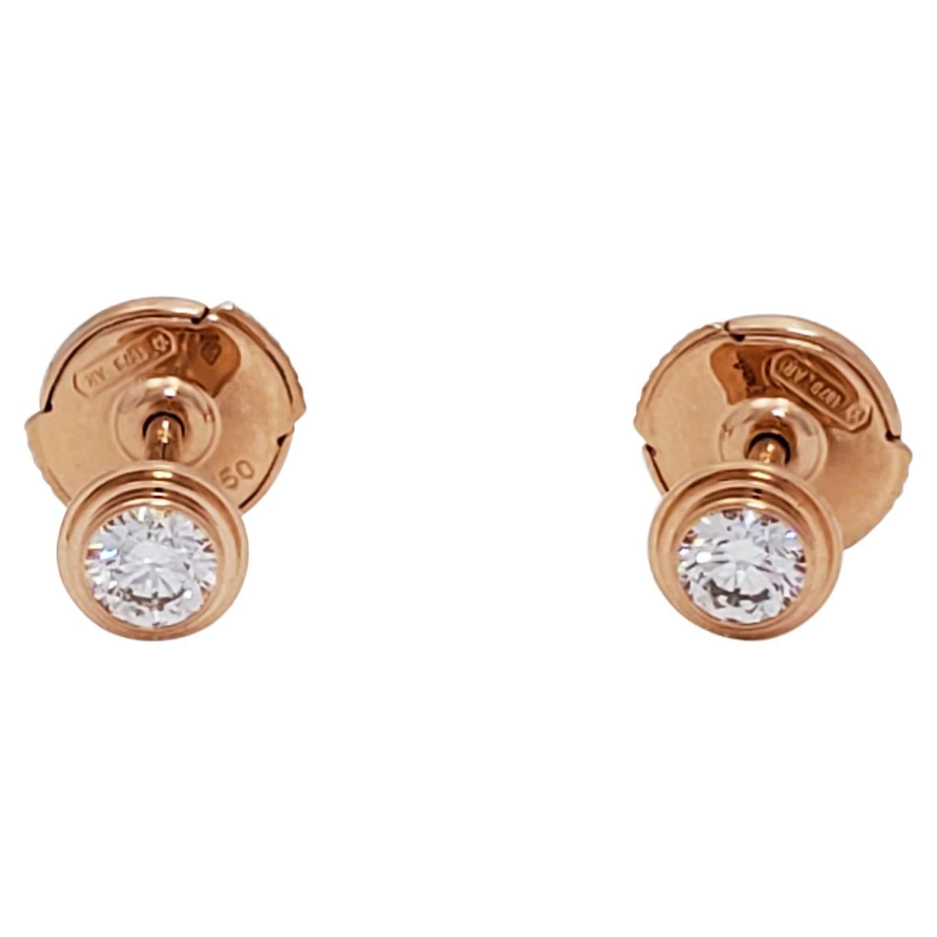 Cartier 'Cartier d'Amour' Rose Gold Diamond Earrings