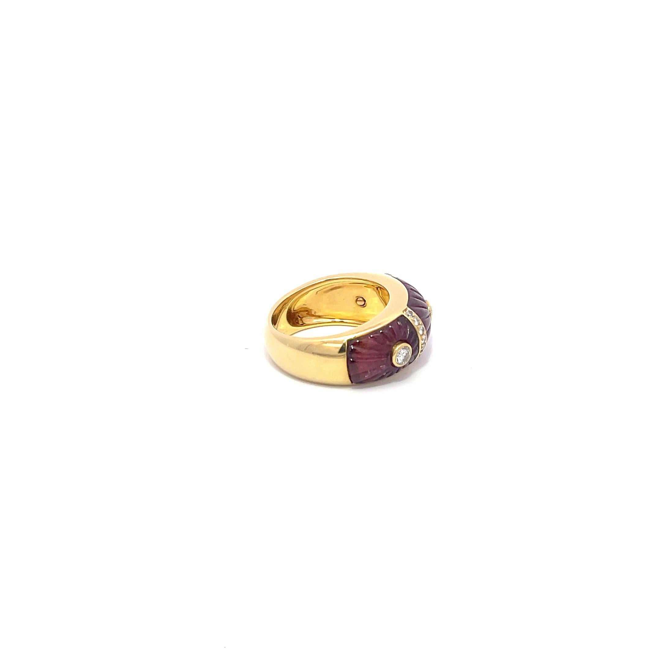 Anillo Cartier Turmalina Tallada y Diamante Oro Amarillo 18K 1