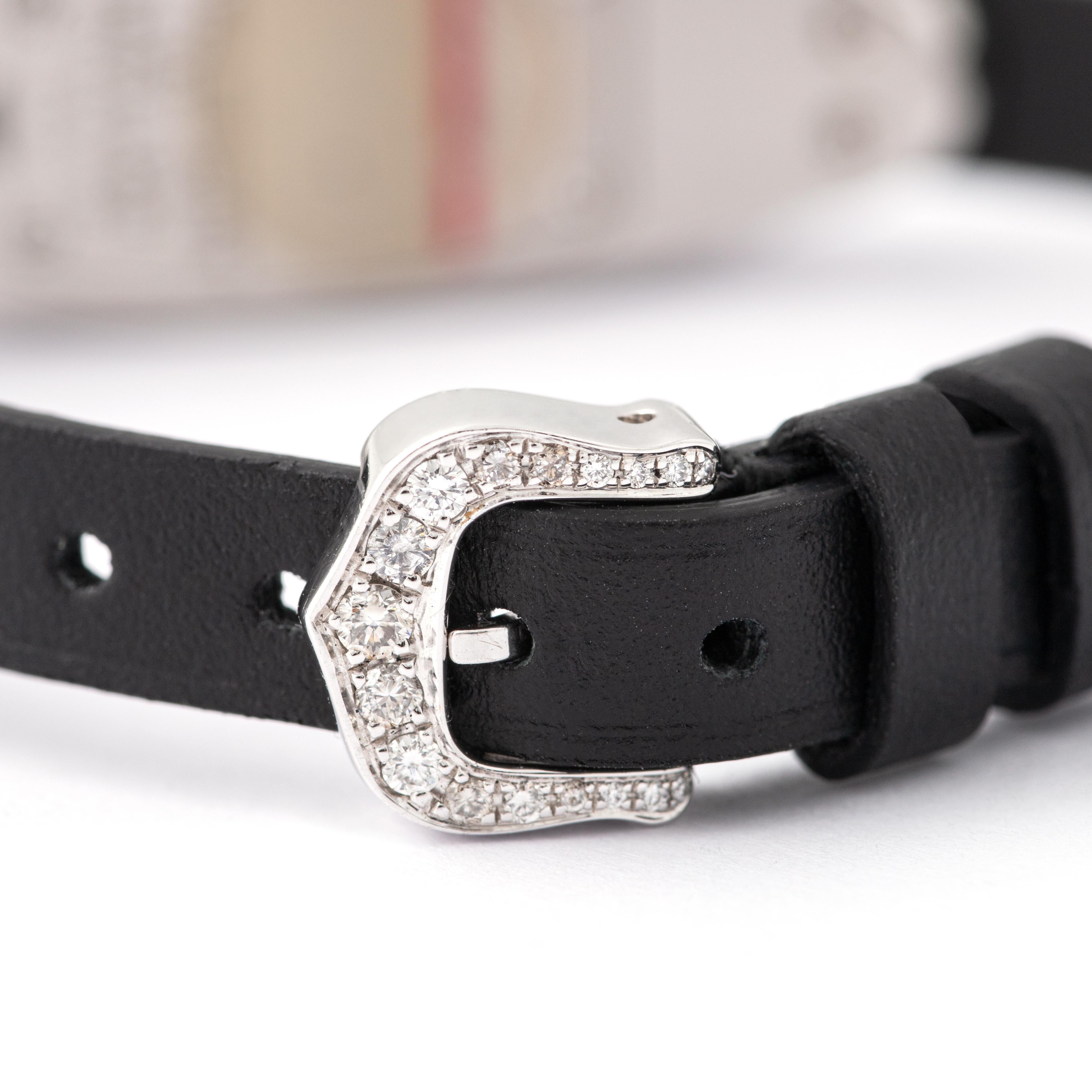 Women's or Men's Cartier Casque Collection Diamond Set White Gold 18K Wristwatch For Sale