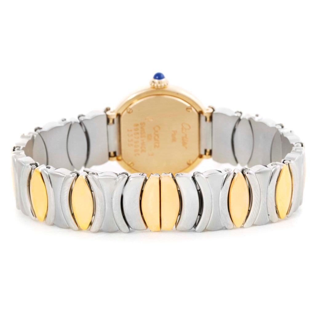 Cartier Casque Ladies Stainless Steel 18 Karat Yellow Gold Watch For Sale 3