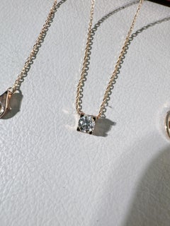 Cartier C‑de‑Cartier 18K Rose‑Gold Solitaire Diamond Pendant Necklace
