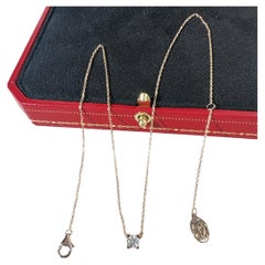 Cartier C‑de‑Cartier 18K Rose‑Gold Solitaire Diamond Pendant Necklace