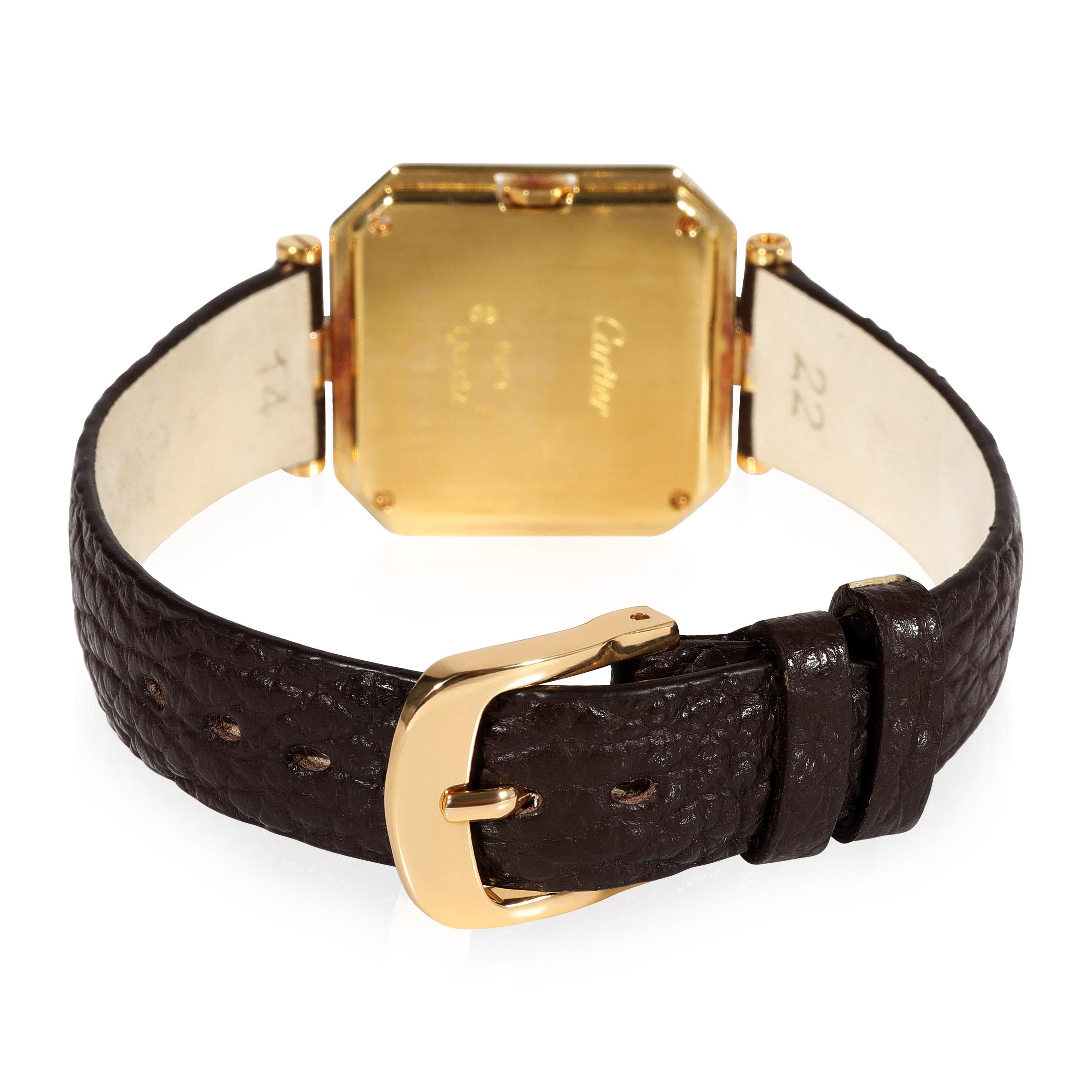 Cartier Ceinture Ceinture Women's Watch in  Yellow Gold

SKU: 119476

PRIMARY DETAILS
Brand: Cartier
Model: Ceinture
Country of Origin: Switzerland
Movement Type: Quartz: Battery
Year of Manufacture: 1990-1999
Condition: In excellent condition and