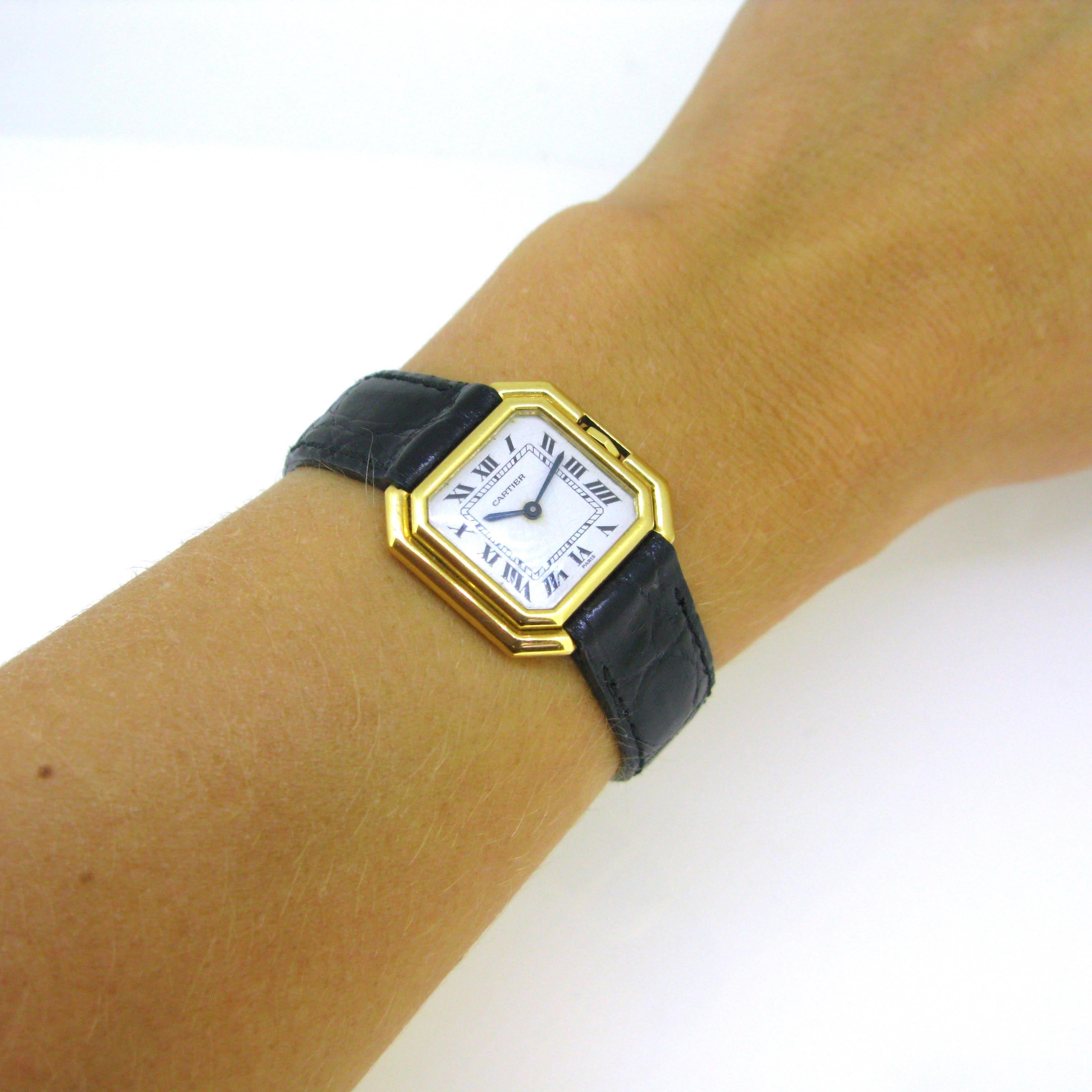 Cartier Ceinture Octagonal Lady Manual Wind Wristwatch In Good Condition In London, GB