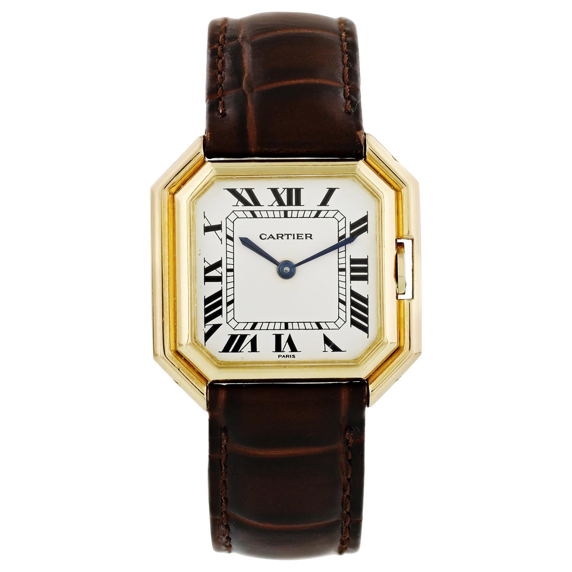 Cartier Ceinture Paris 18 Karat Yellow Gold Ladies Automatic Watch For Sale