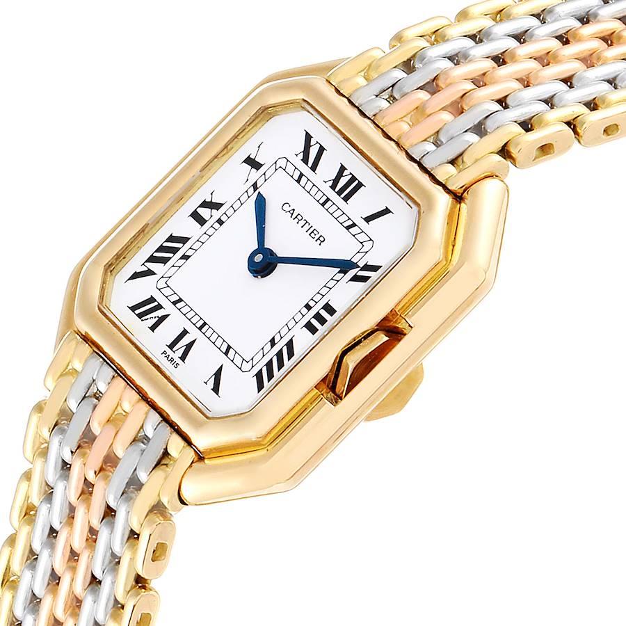 Cartier Ceinture Paris Trinity Weiß-Gelb-Roségold Damenuhr im Angebot 2