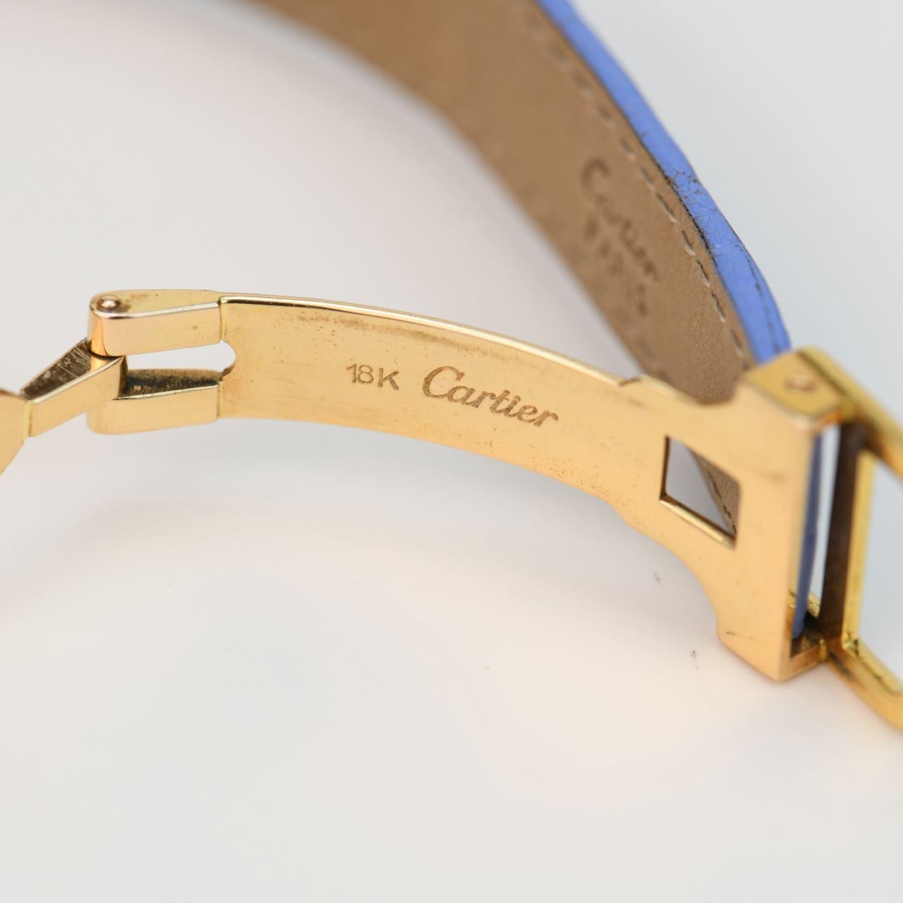 Cartier Ceinture Montre vintage à remontage manuel en or jaune 18 carats 3