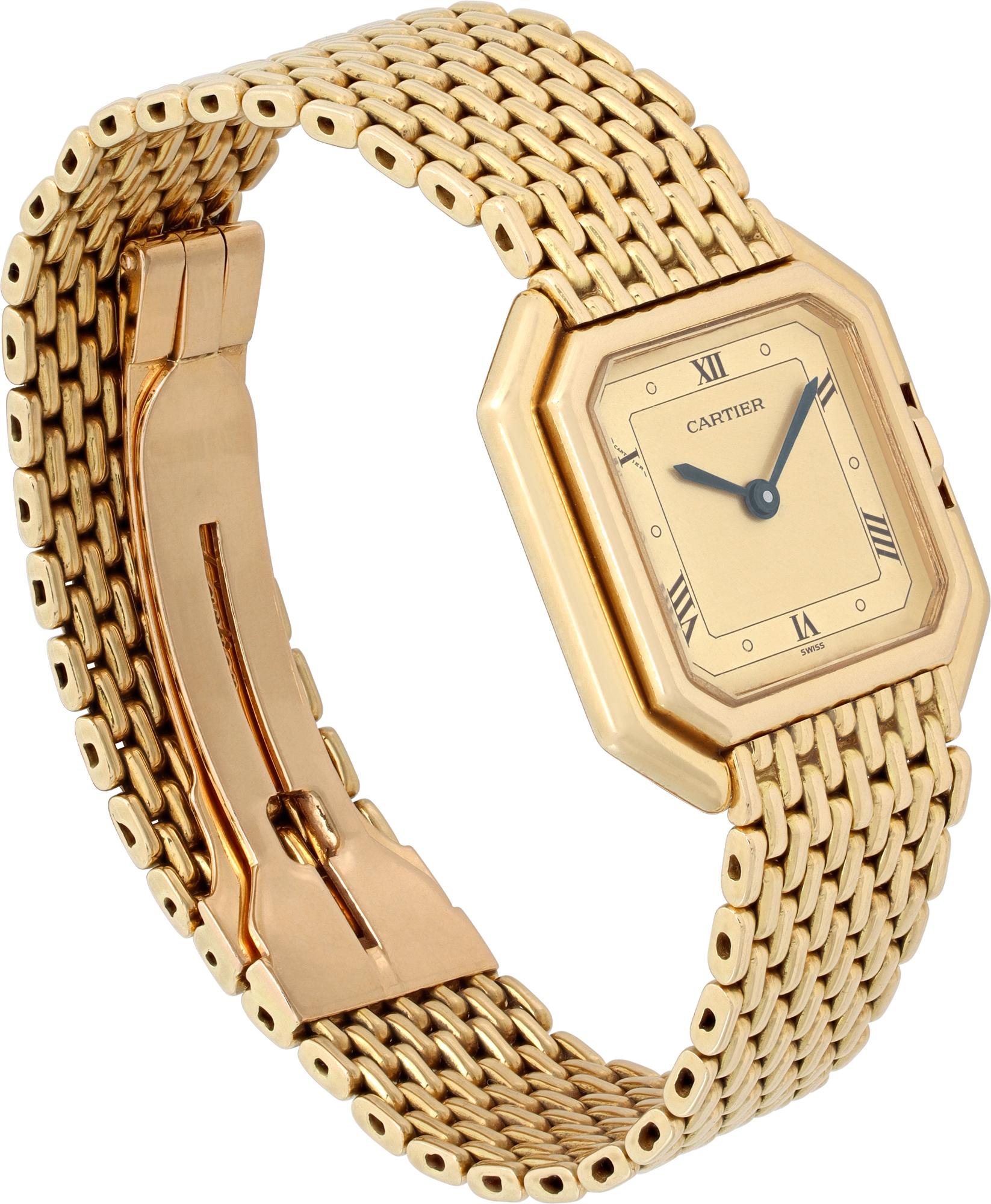Cartier Ceinture Gelbgold Handaufzugs-Armbanduhr mit Schachtel im Zustand „Hervorragend“ im Angebot in Surfside, FL