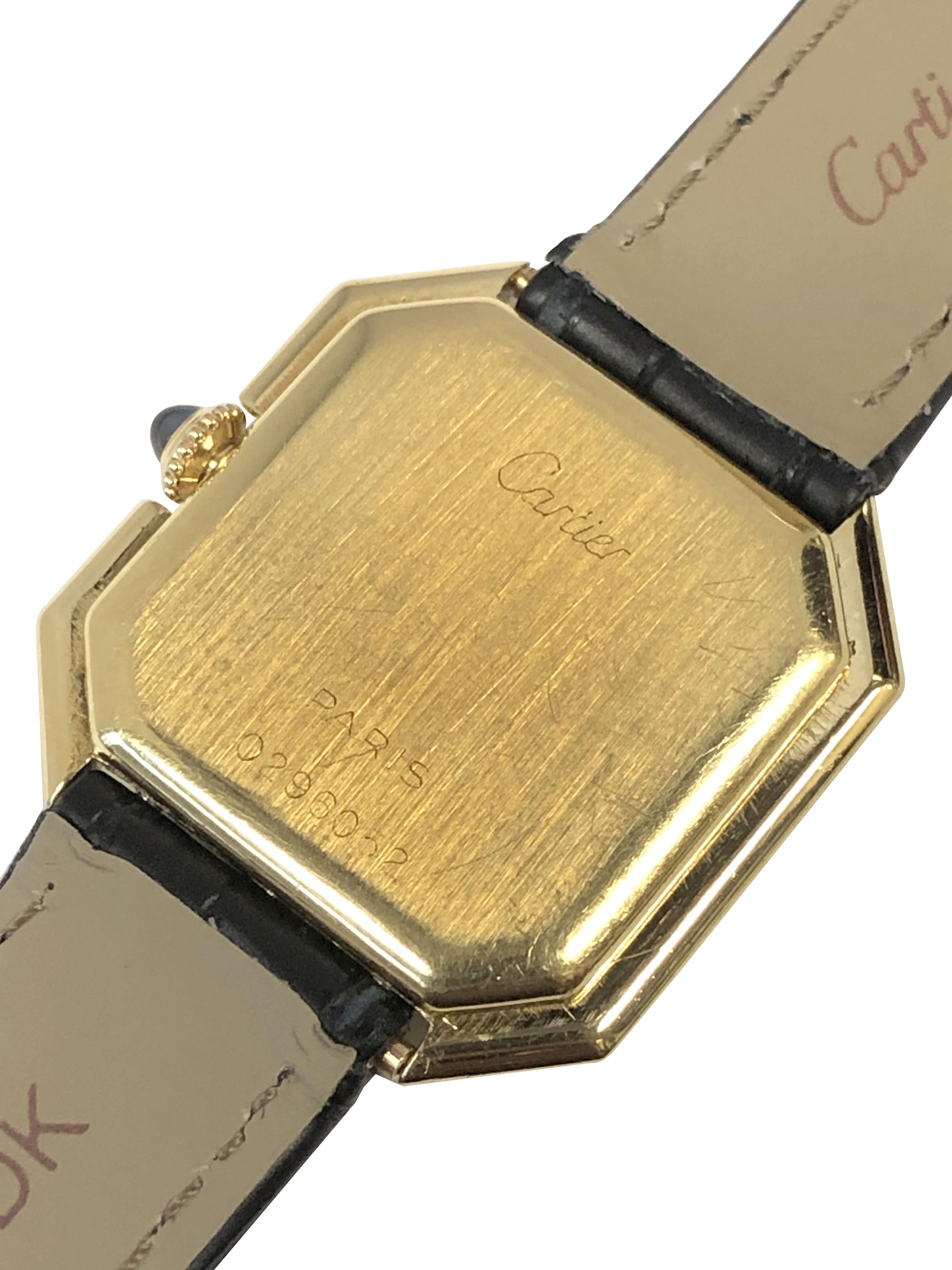 Cartier Centure 1970er Jahre Gelbgold Handaufzugs-Armbanduhr für Damen oder Herren im Angebot