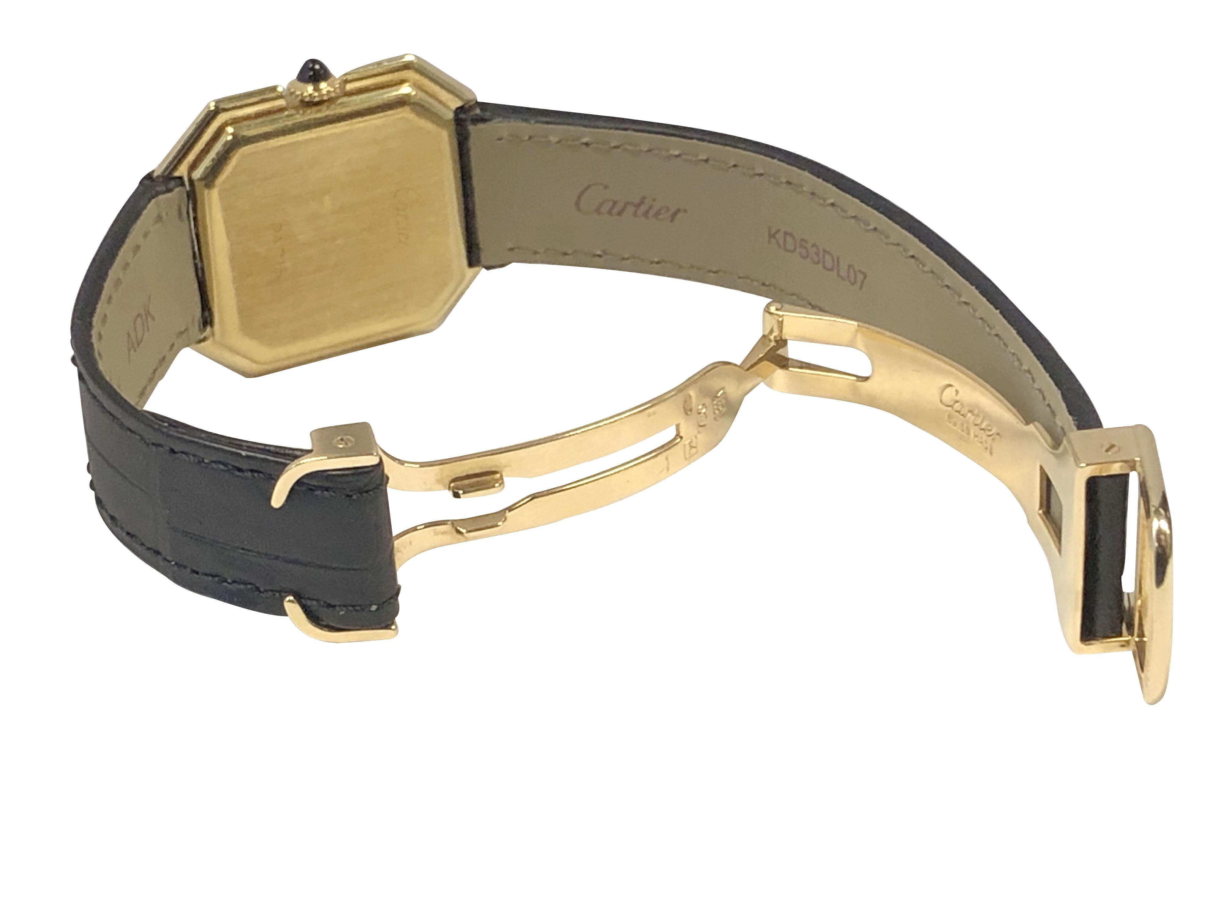 Cartier Centure 1970er Jahre Gelbgold Handaufzugs-Armbanduhr im Angebot 1