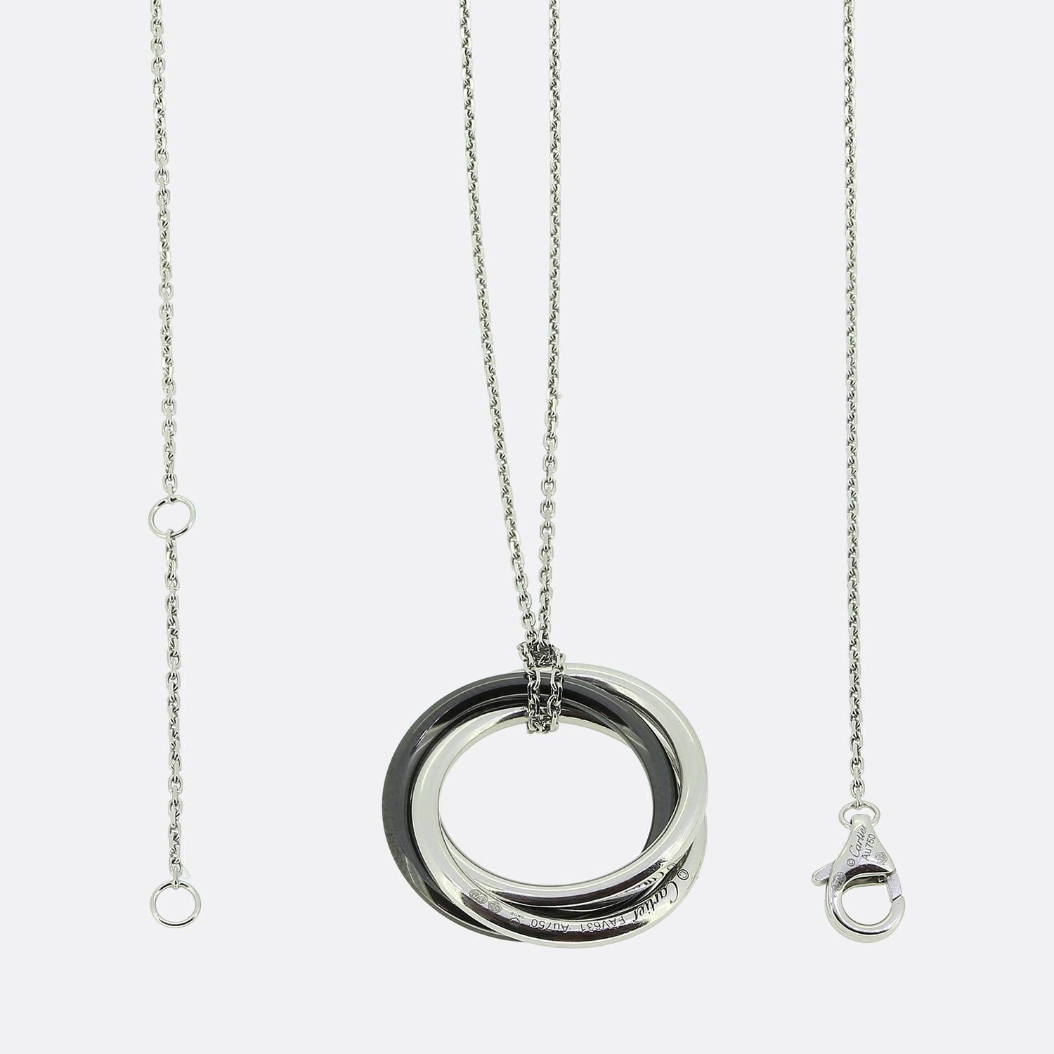 Taille brillant Collier de la Trinité en céramique et diamants de Cartier en vente