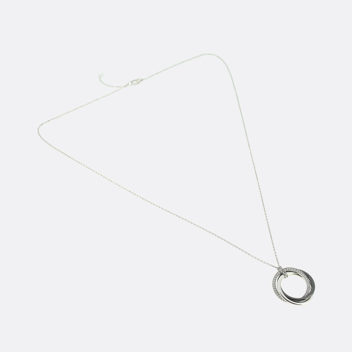 Collier de la Trinité en céramique et diamants de Cartier Bon état - En vente à London, GB