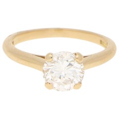 Cartier Certified 1.25 Carat Solitaire Engagement Ring Set in 18 Karat Gold