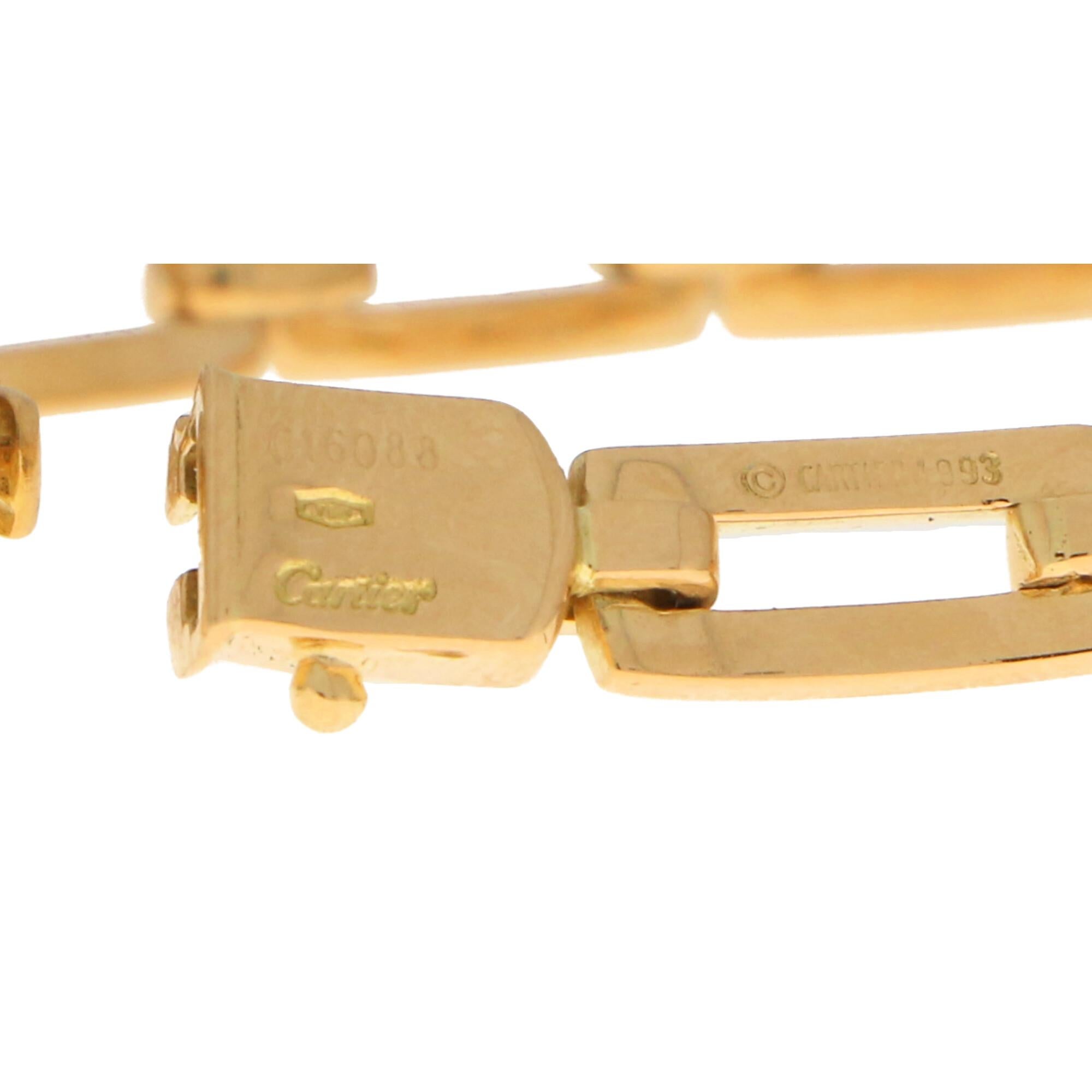Retro Cartier Chain Link Bracelet in Solid 18 Karat Yellow Gold