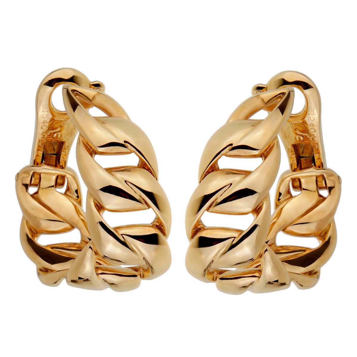 Cartier Kette A Link Gelbgold Reif-Ohrringe Damen im Angebot