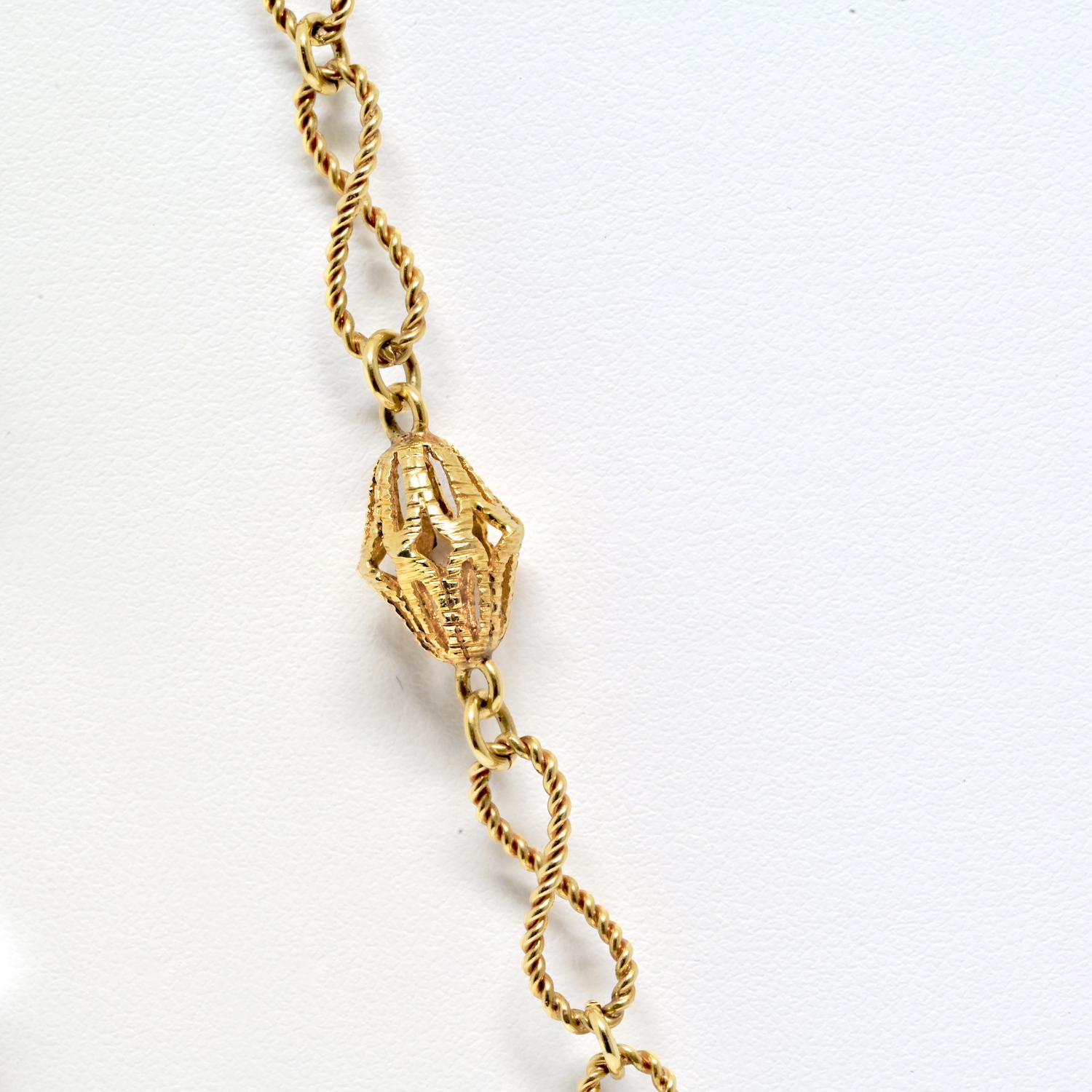 Women's Cartier Chain 34 Inch Vintage 1970's Twist Link Necklace For Sale
