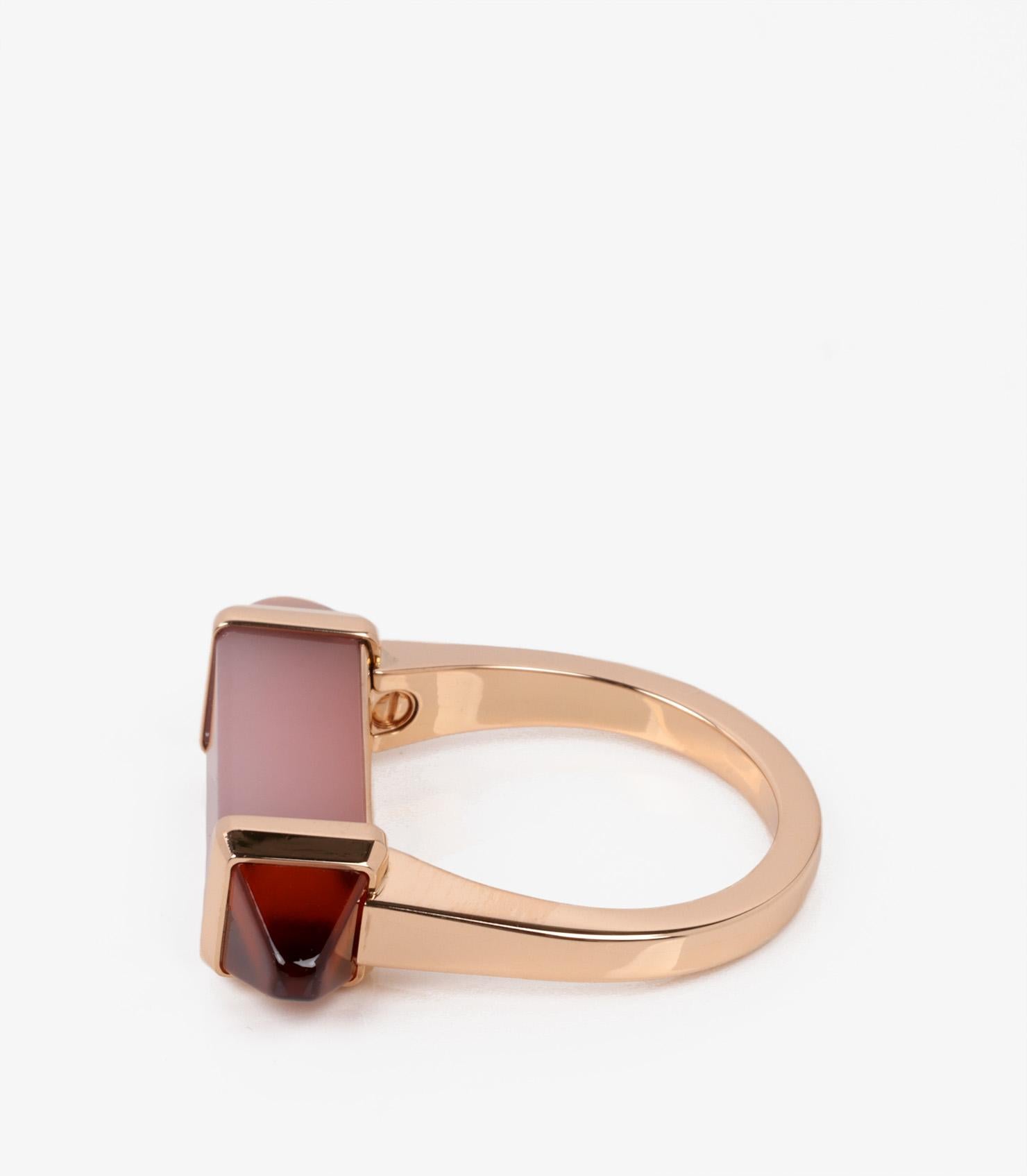 Women's or Men's Cartier Chalcedony And Garnet 18ct Rose Gold Les Berlingots Ring For Sale
