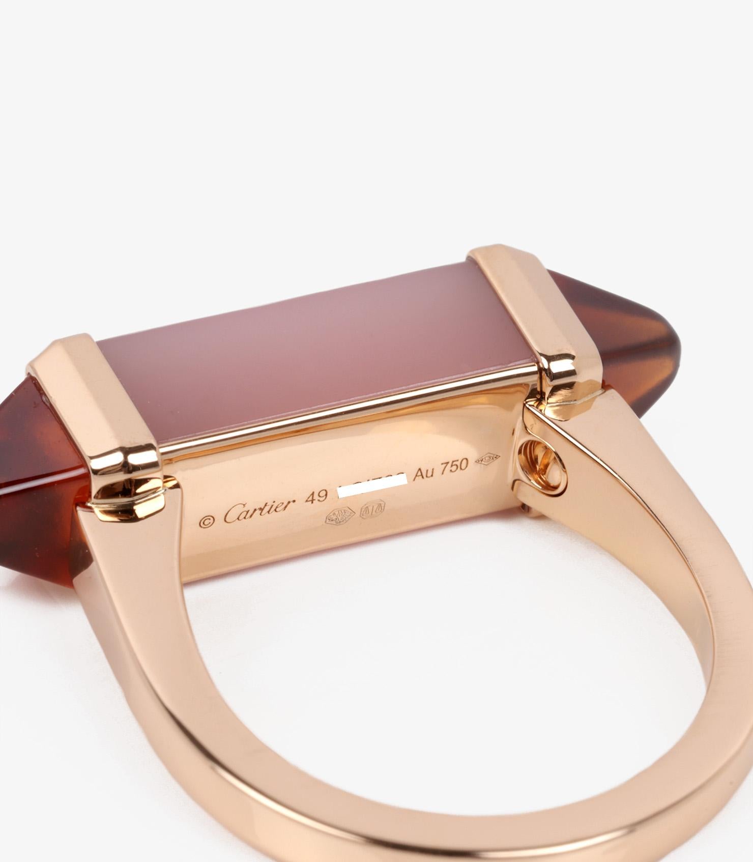 Cartier Chalcedony And Garnet 18ct Rose Gold Les Berlingots Ring For Sale 1