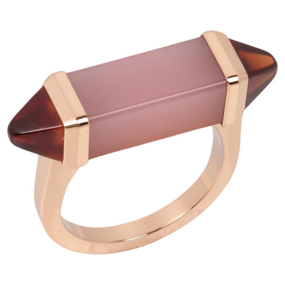 Cartier Chalcedony And Garnet 18ct Rose Gold Les Berlingots Ring For Sale
