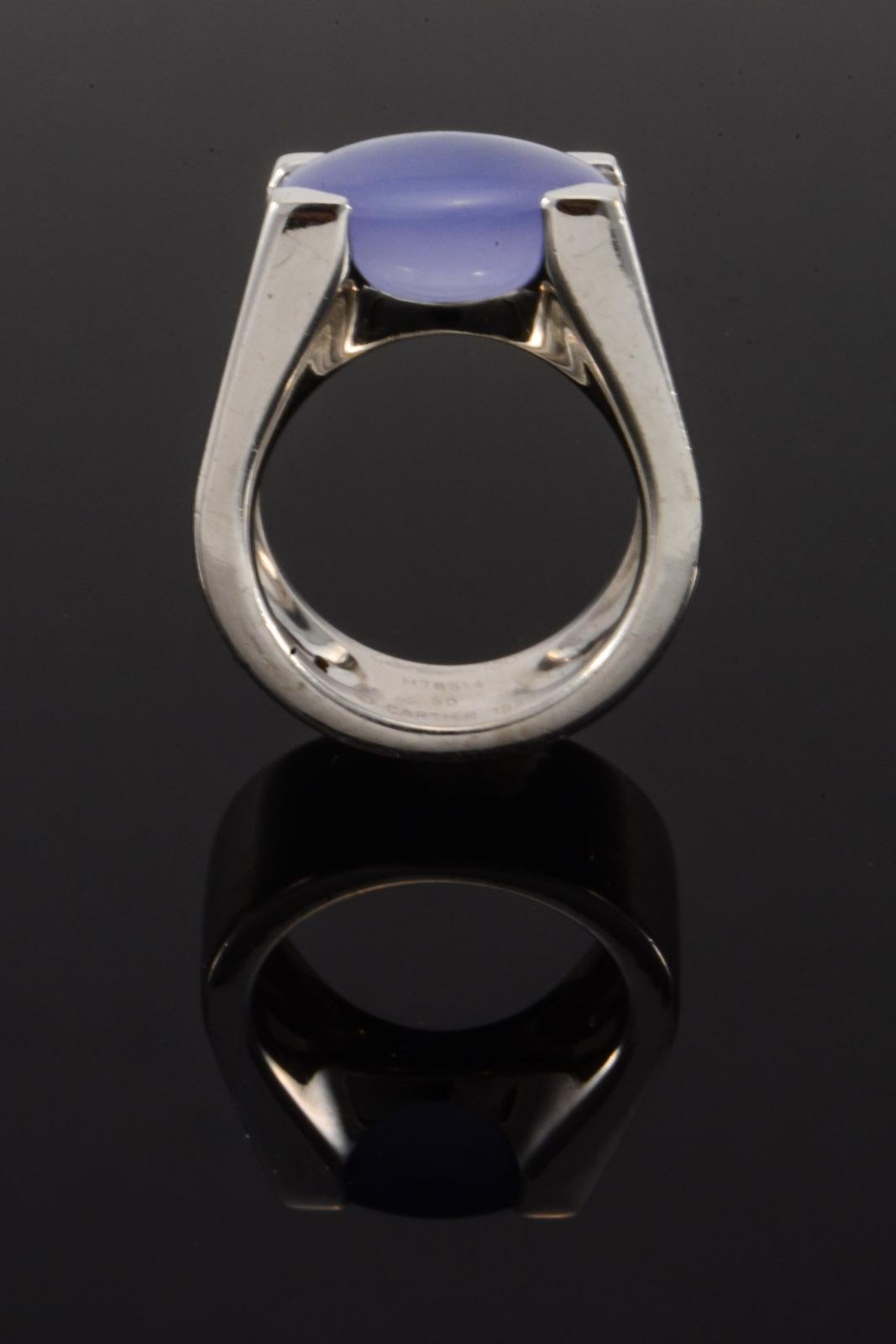 Modern Cartier Chalcedony Ring White Gold