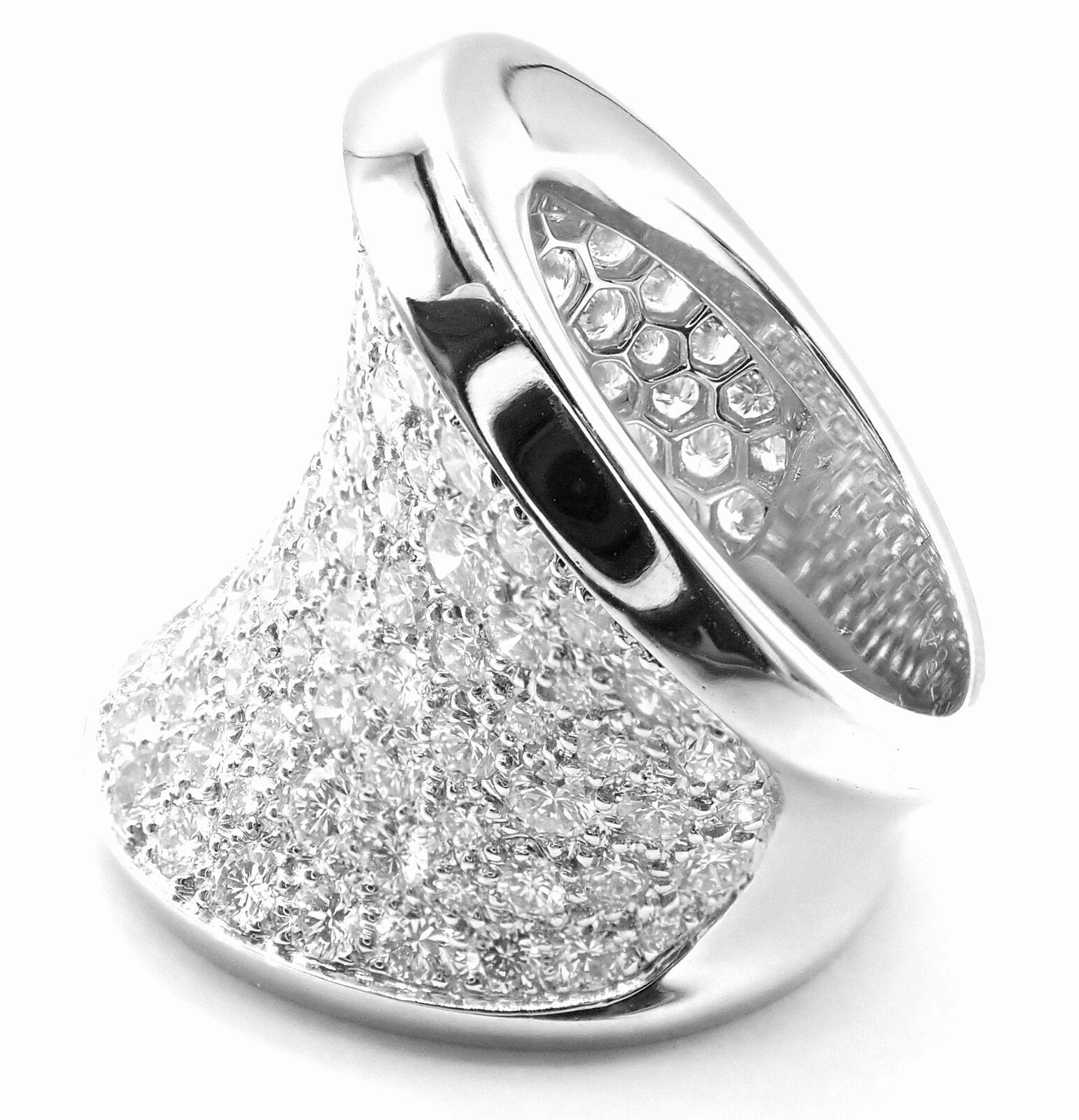 Women's or Men's Cartier Chalice Large Diamond White Gold Cocktail Ring For Sale