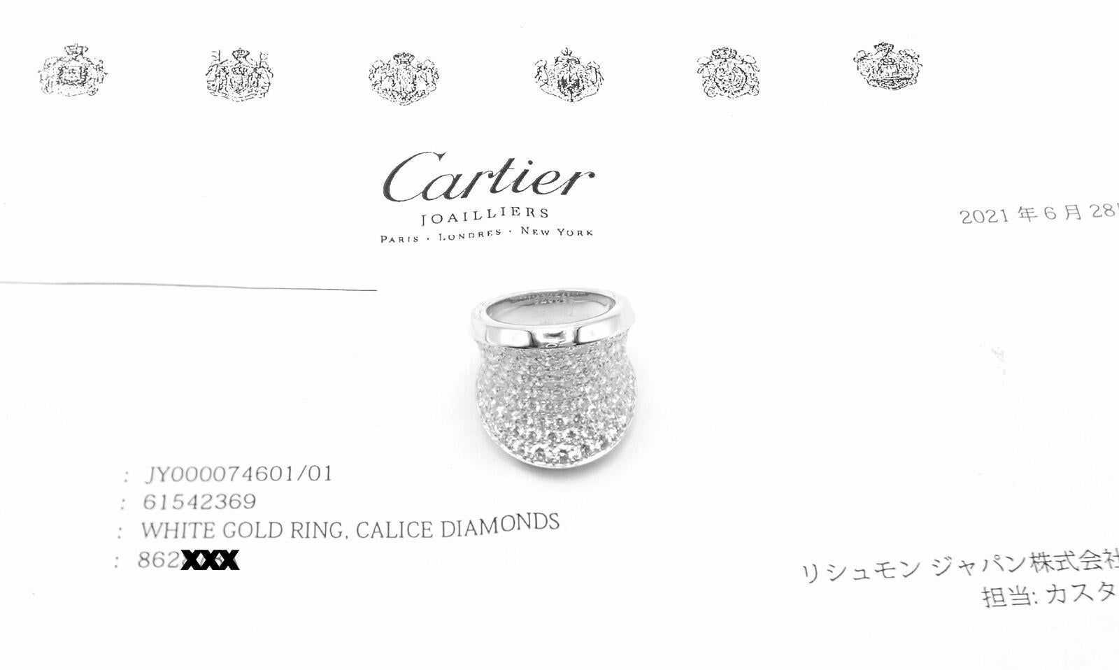 Cartier Bague cocktail Chalice en or blanc avec grand diamant en vente 4