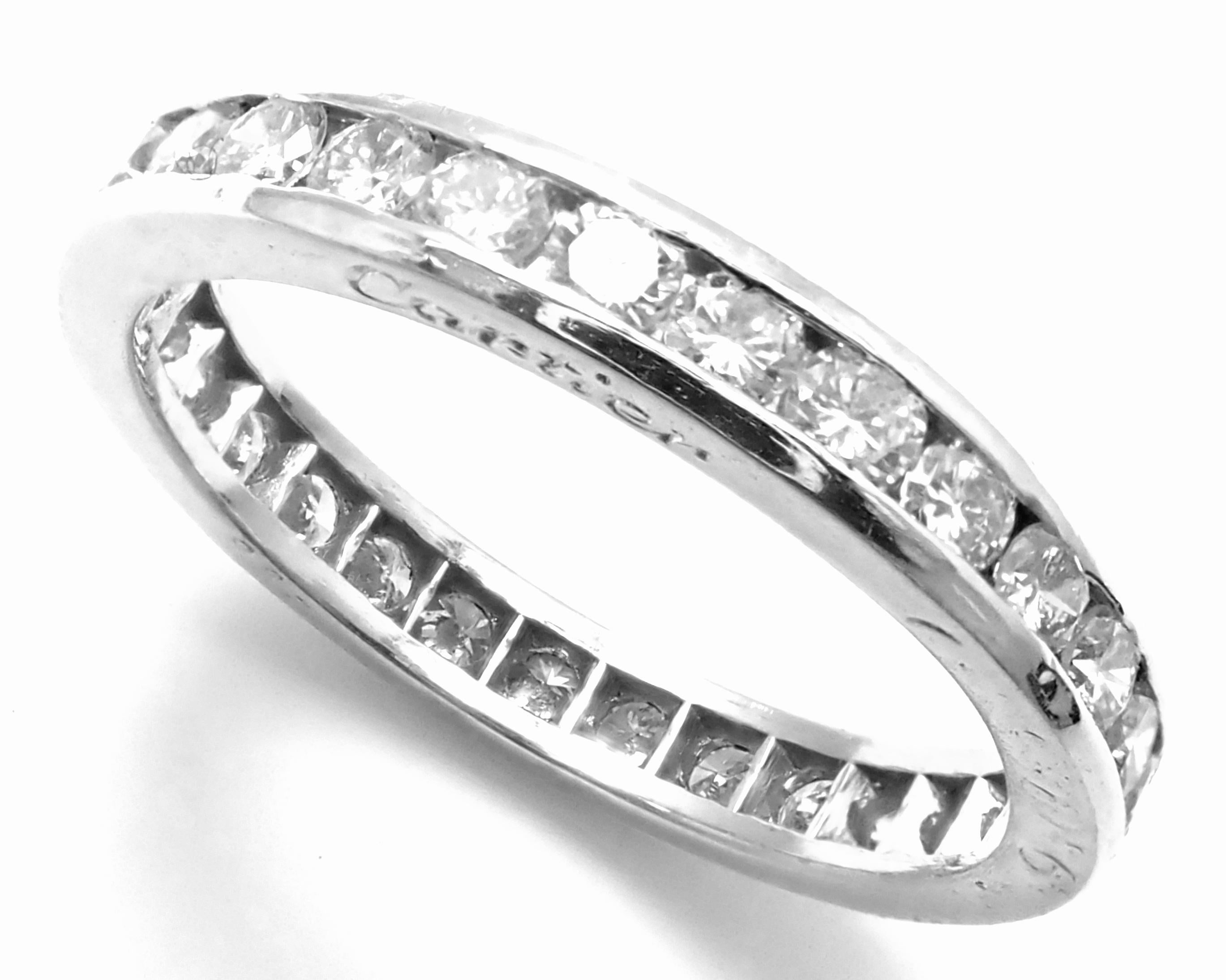 Cartier Channel Set Diamond Eternity Platinum Band Ring 5