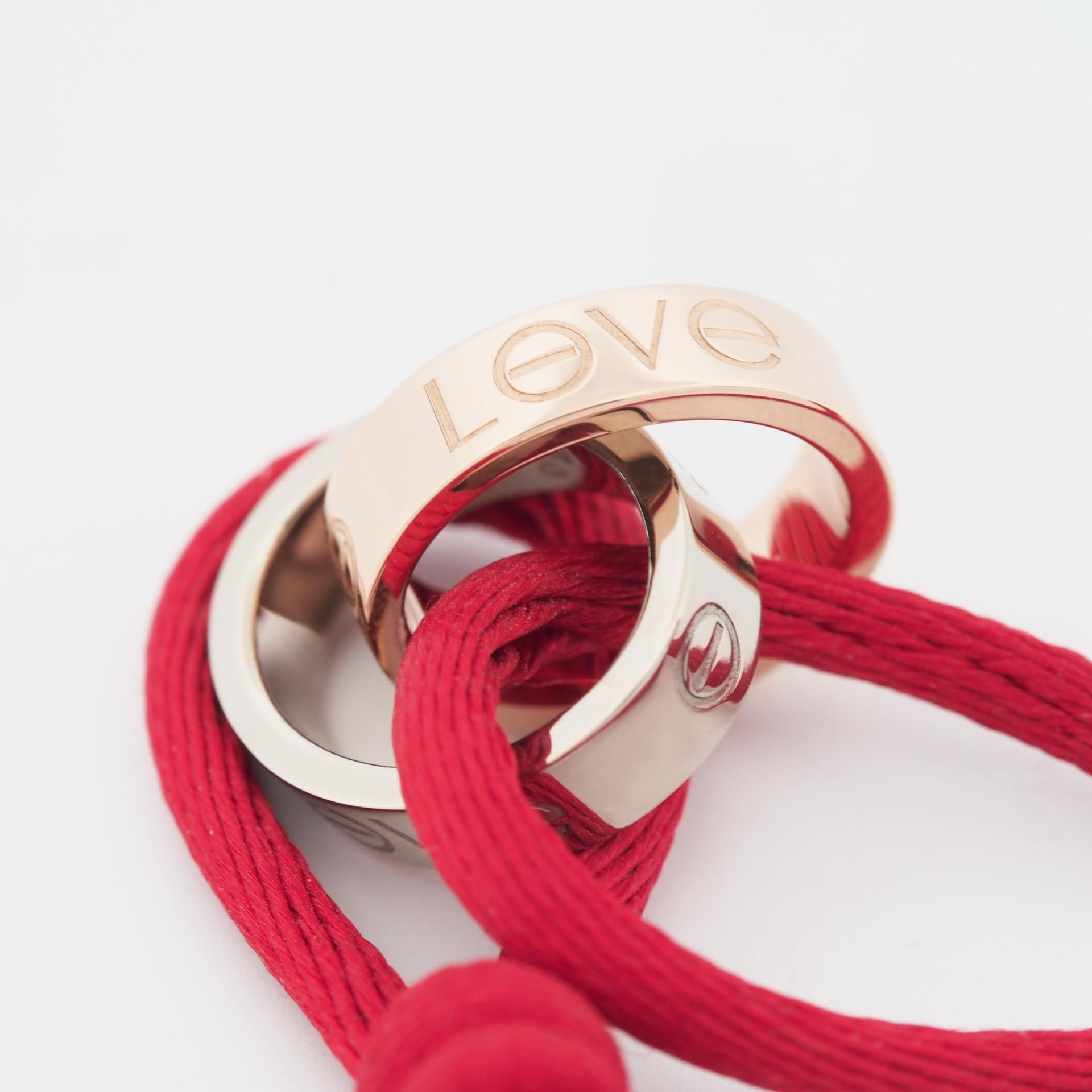 Cartier Charity Love Bracelet Rose & White Gold In Good Condition In Kobe, Hyogo