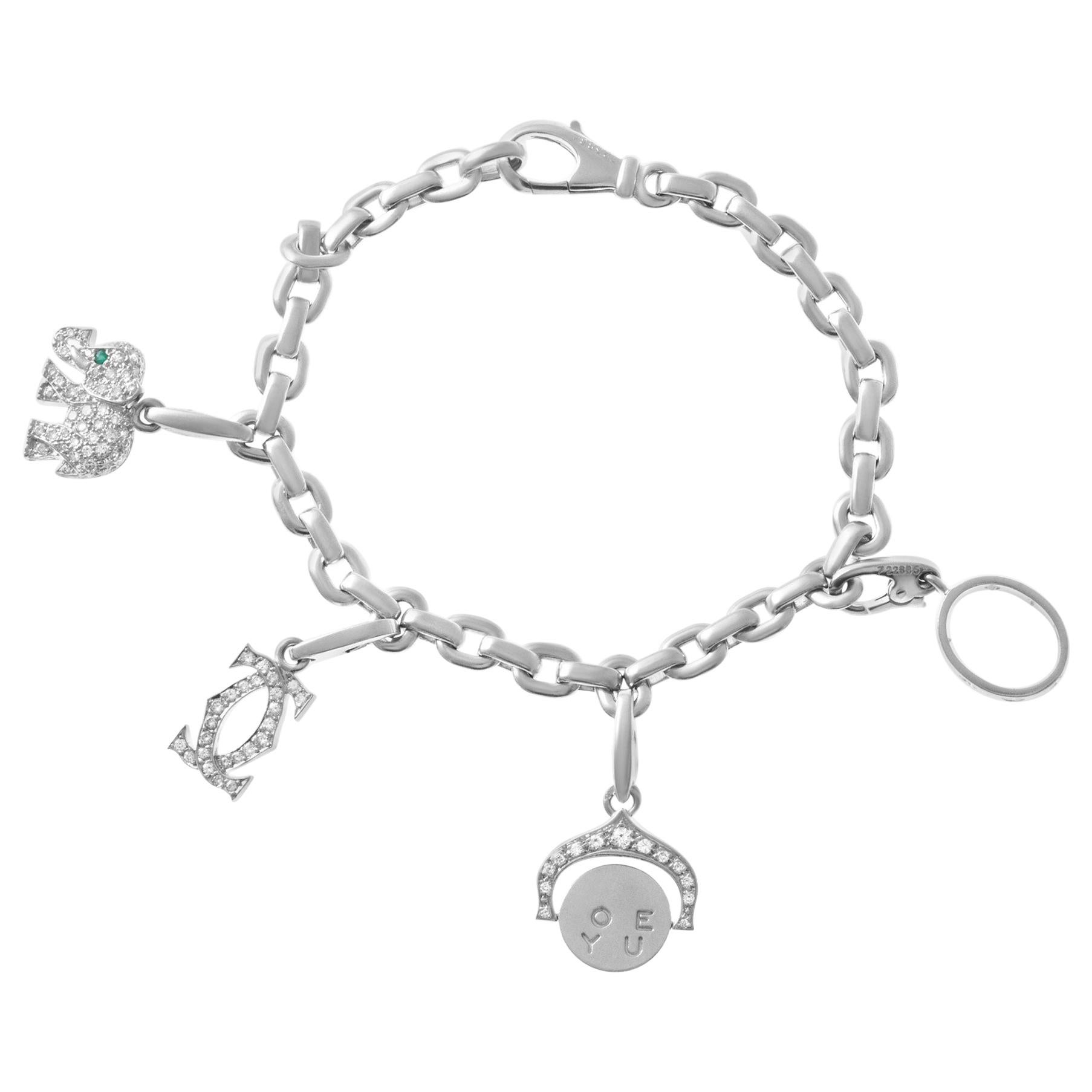 Cartier Love Bracelet 10 Diamond in 18 Karat White Gold For Sale at 1stDibs