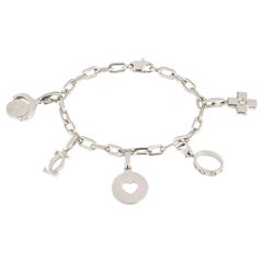 Cartier Charm Bracelet with Five Unique Charms Including Love Charm