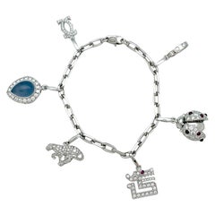 Cartier Charms Bracelet, Calcedony, Diamonds, Emeralds and Rubies