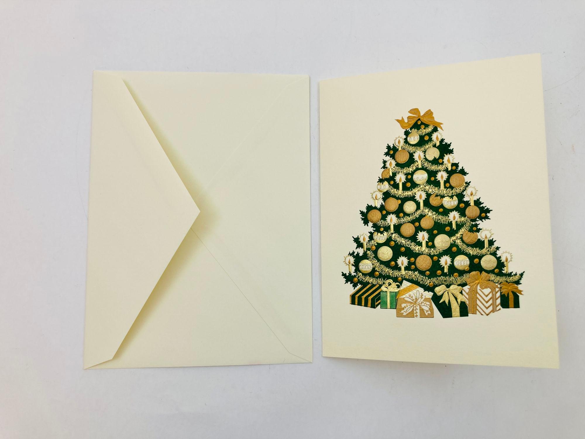 Carta Set di biglietti e buste con design ad albero di Natale di Cartier in vendita