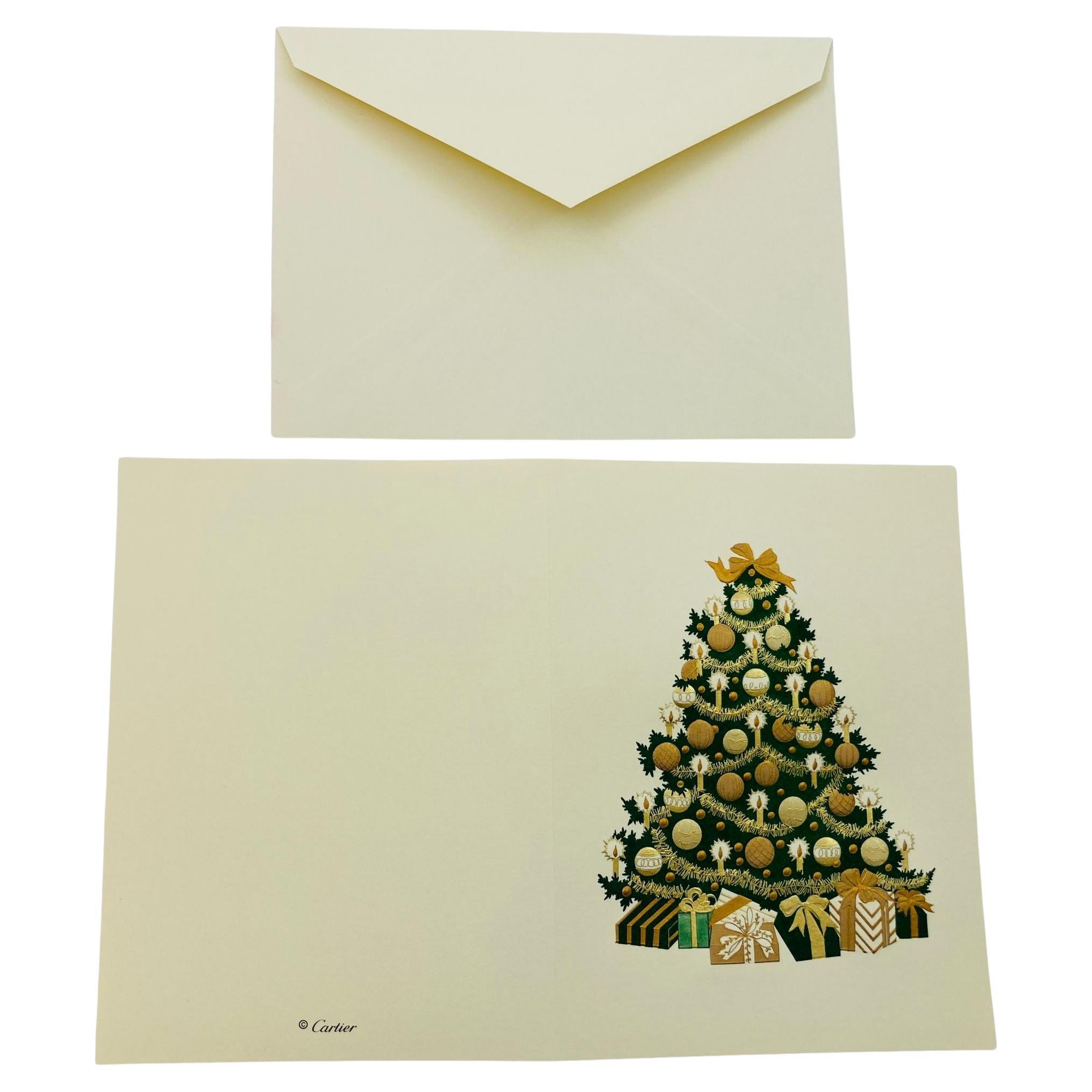 Cartier, ensemble carte et enveloppe de Noël de la saison luxueuse