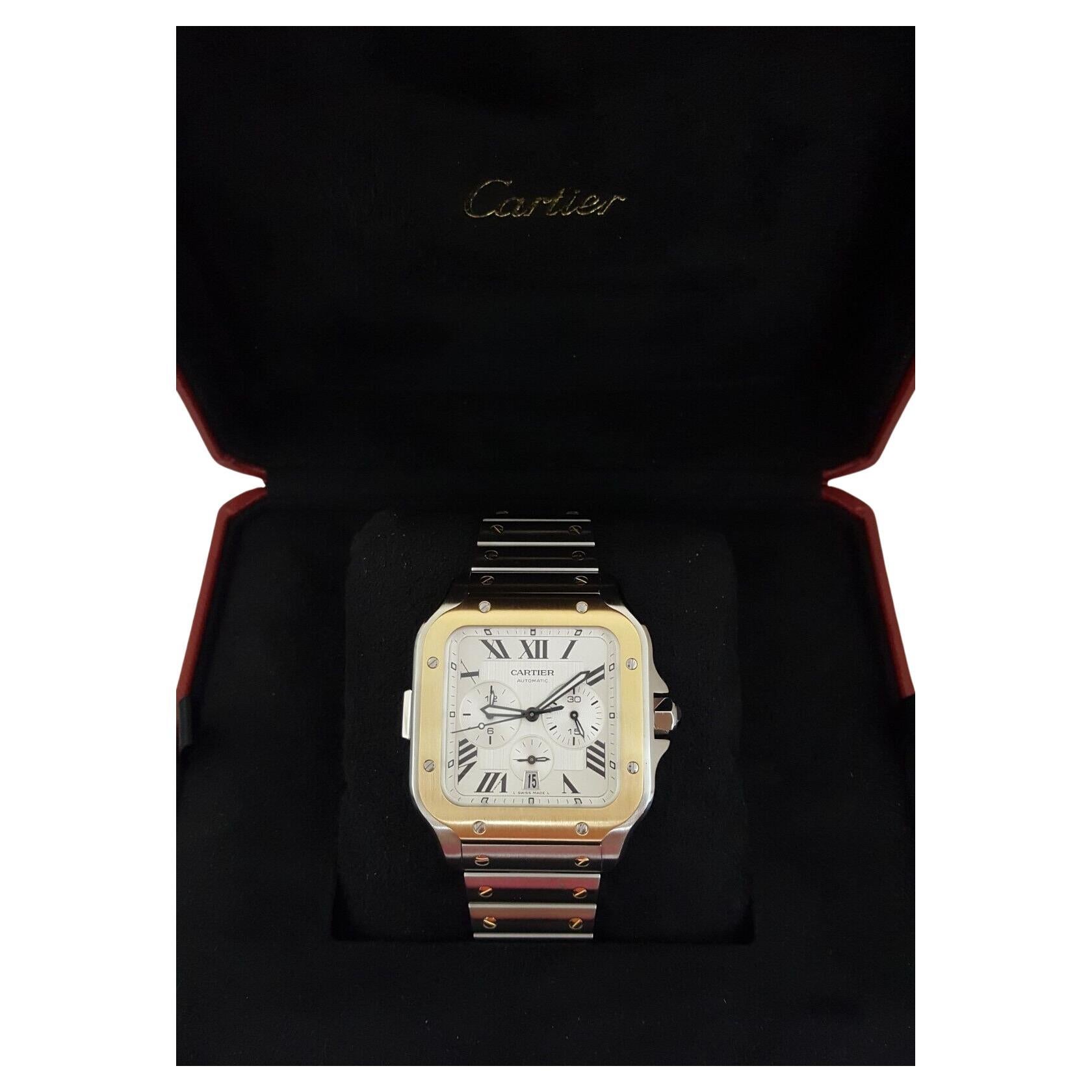 Cartier Chronograph Quartz Watch Stainless Steel & 18K Yellow Gold Watch