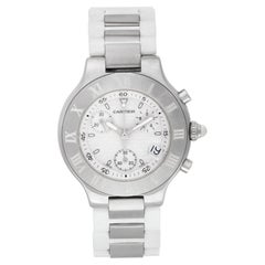 Cartier Chronoscaph 21 Ref. 2424 Stainless Steel Quartz Watch, Chronograph