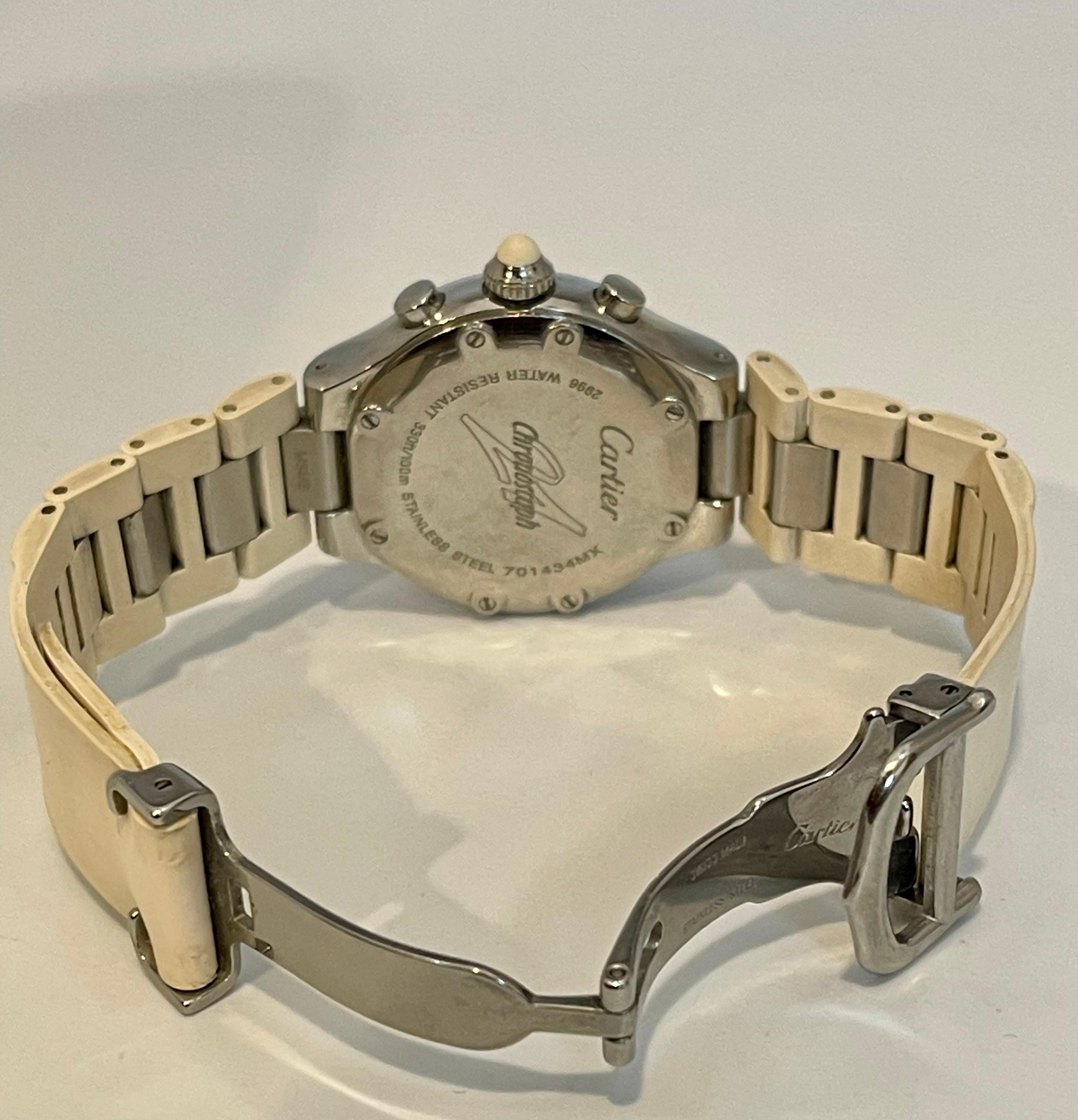 Cartier Chronoscaph Cream Women's Rubber Strap Watch, 2996 For Sale 4