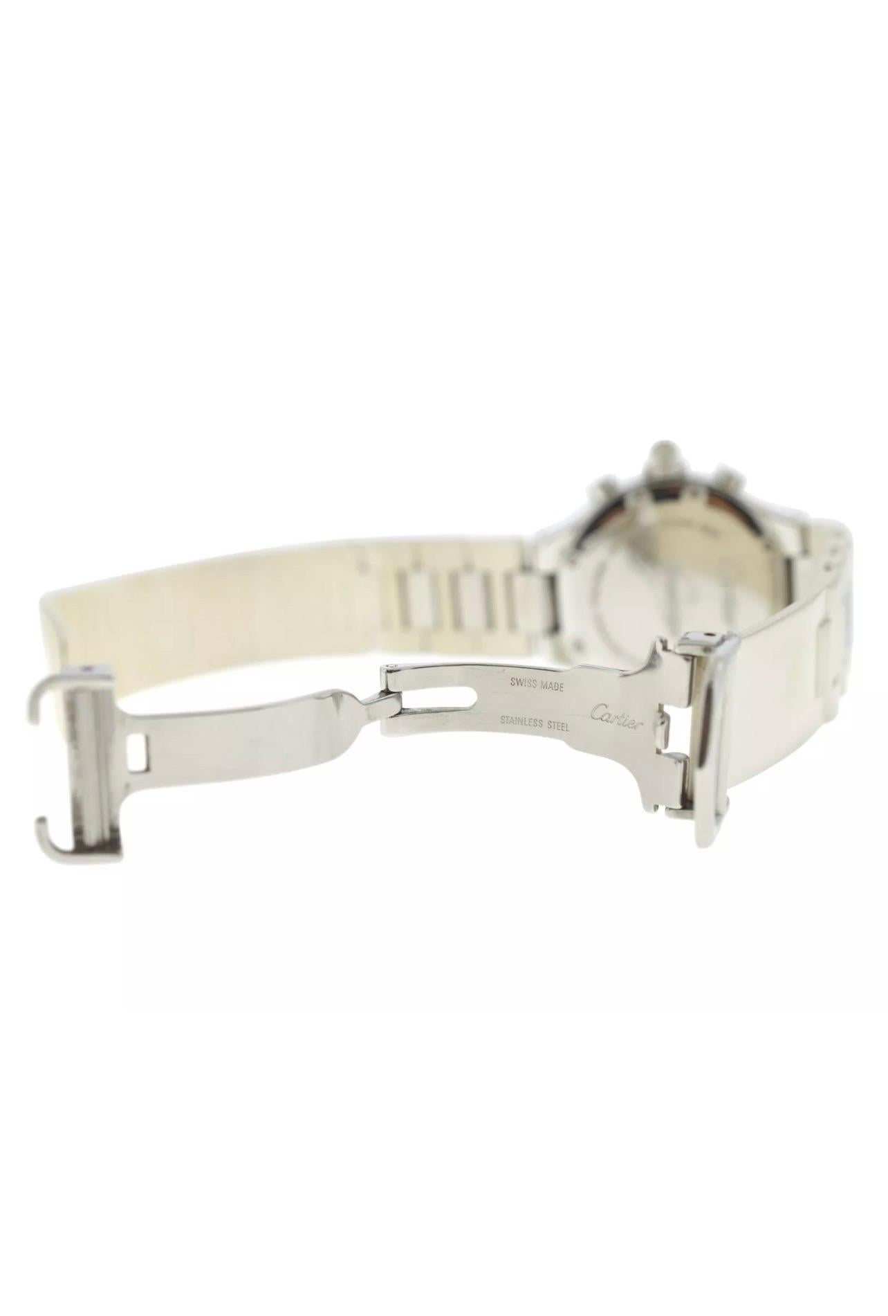 Cartier Chronoscaph Cream Women's Rubber Strap Watch, 2996 For Sale 5