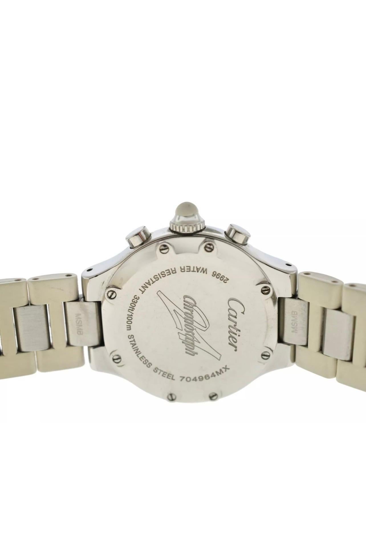 Cartier Chronoscaph Cream Women's Rubber Strap Watch, 2996 For Sale 7