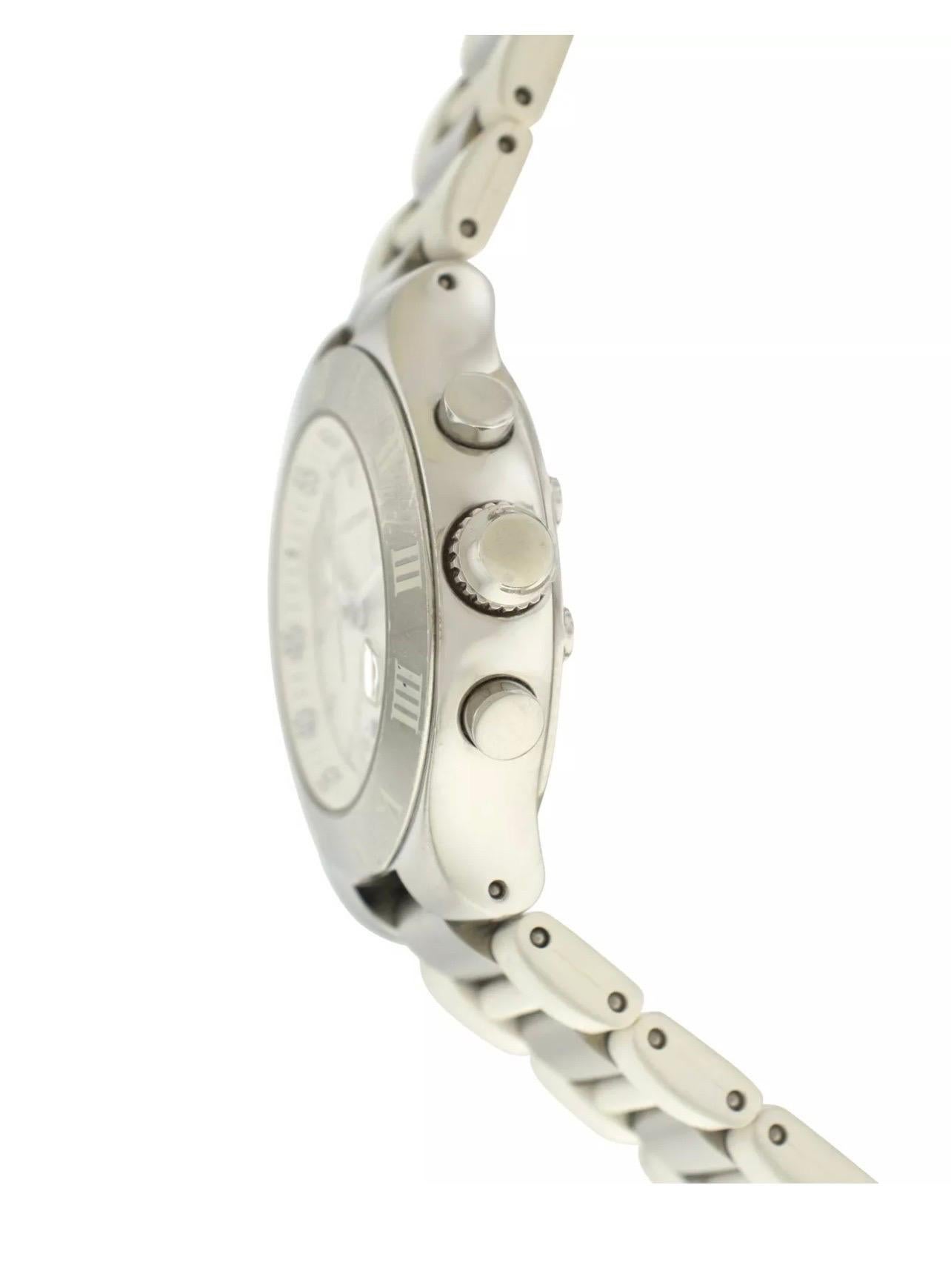 Cartier Chronoscaph Cream Women's Rubber Strap Watch, 2996 For Sale 9