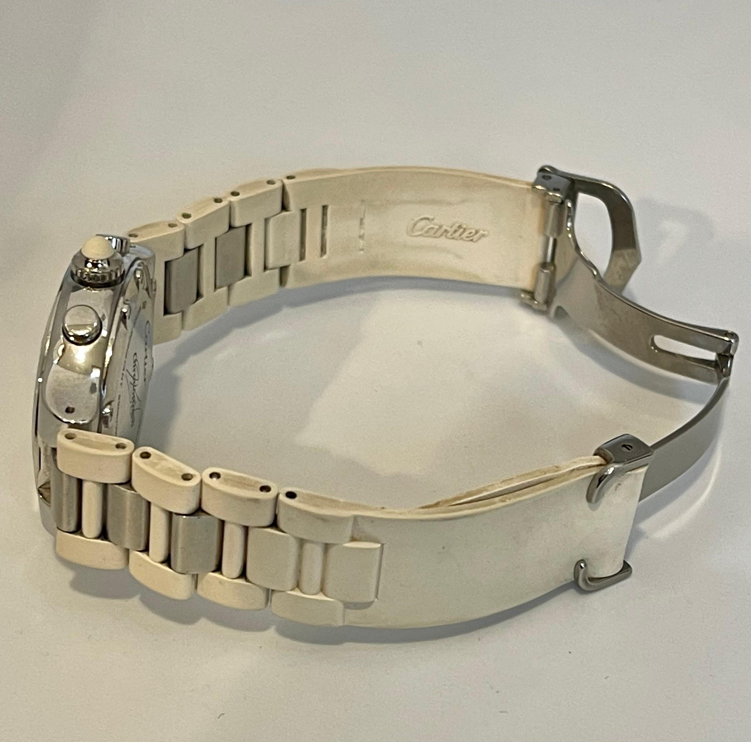 Cartier Chronoscaph Cream Women's Rubber Strap Watch, 2996 For Sale 1