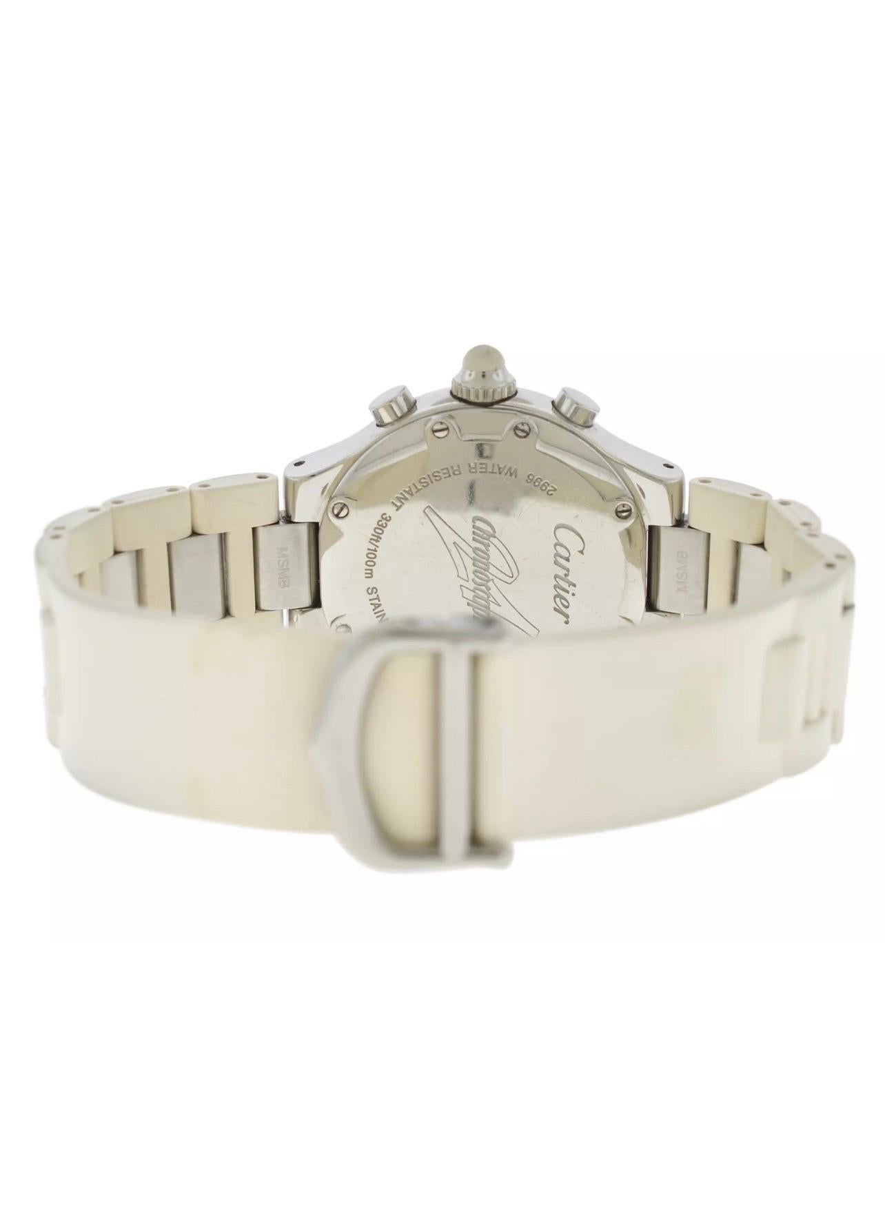 Cartier Chronoscaph Cream Women's Rubber Strap Watch, 2996 For Sale 2