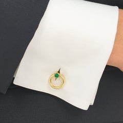 Cartier Chrysoprase Set Gold Cufflinks