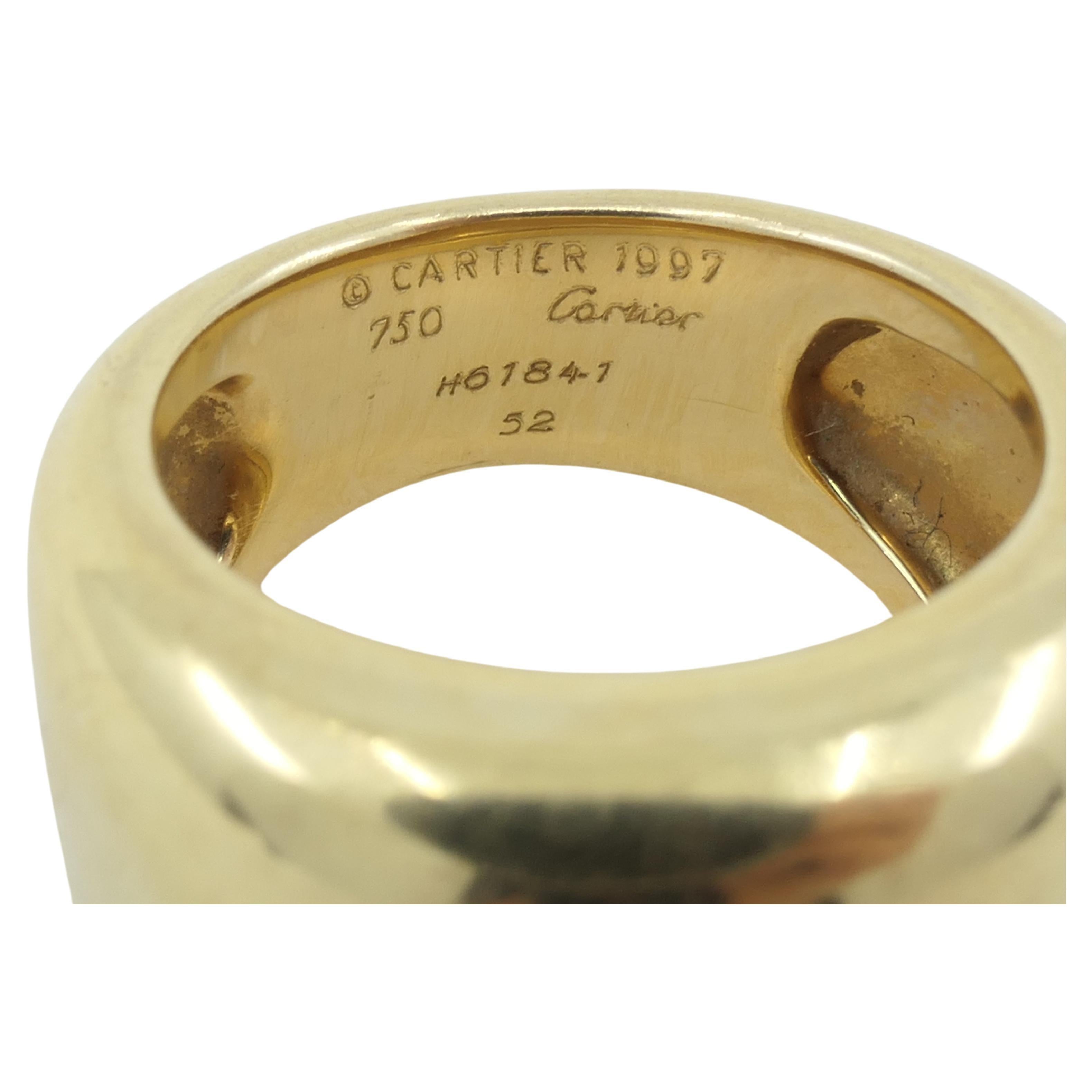 Cartier Cigar Band 18k Gold Vintage Ring In Excellent Condition In Beverly Hills, CA
