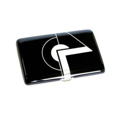 Cartier Cigarette Case fired Enamel Sterling Silver Art Art Deco Salimbeni