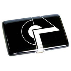 Cartier Cigarette Case fired Enamel Sterling Silver Art Art Deco Salimbeni